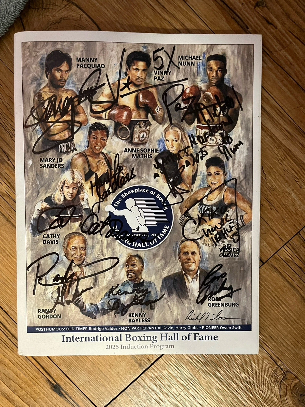 2025 IBHOF SIGNED BOXING PROGRAM MANNY PACQUAIO VINNY PAZ M NUNN ACOA CERT RARE