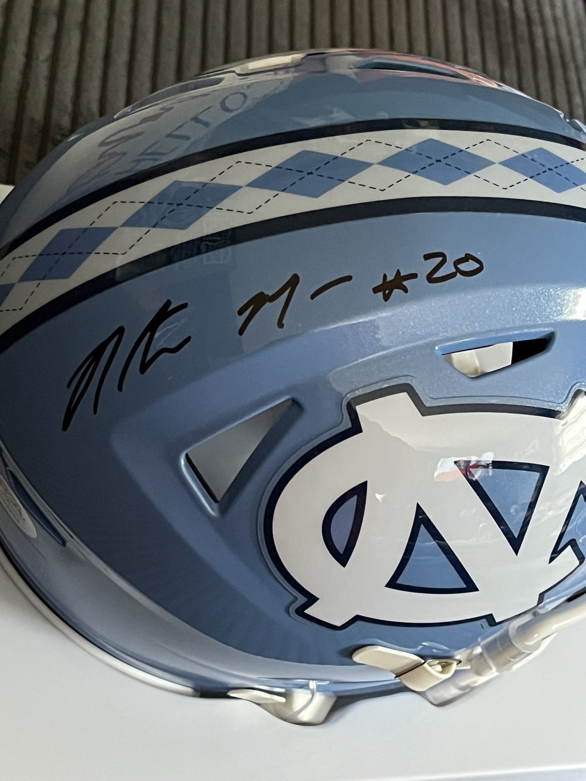 NORTH CAROLINA TARHEELS- NATRONE MEANS SIGNED AUTOGRAPHED MID FLEX HELMET PSA