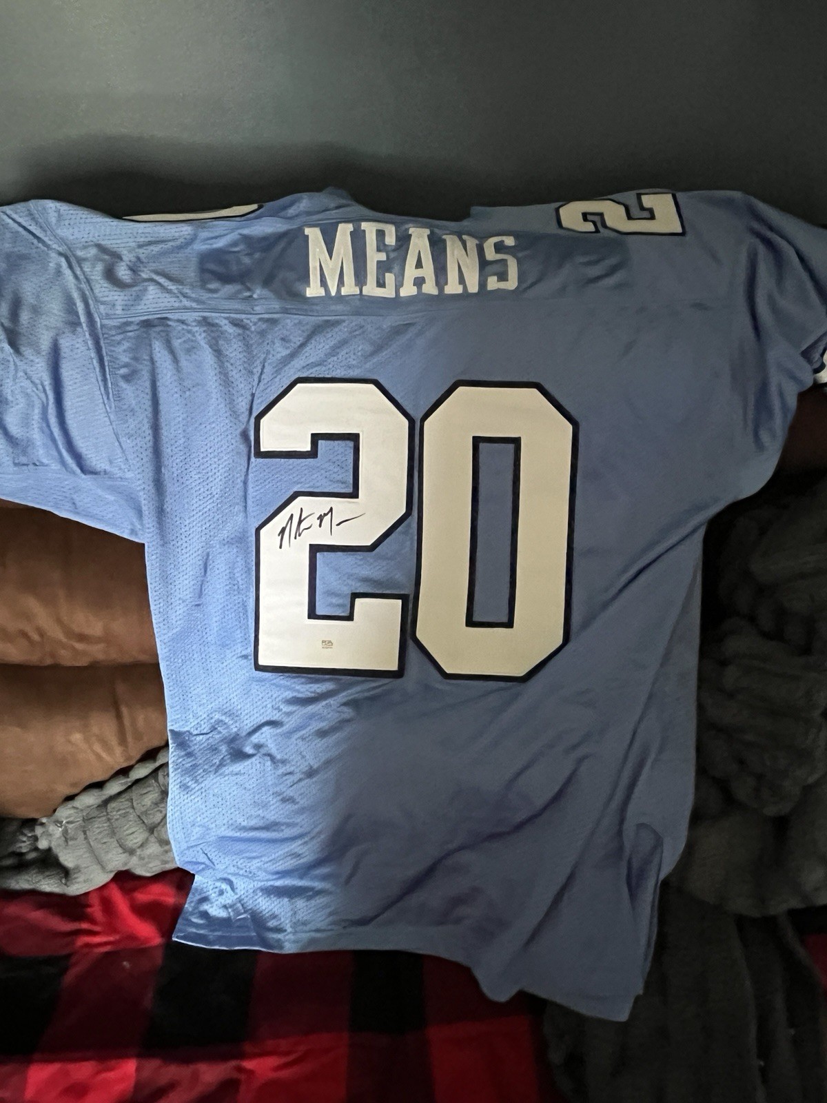 NORTH CAROLINA TAR HEELS- NATRONE MEANS SIGNED AUTOGRAPH JERSEY PSA DNA COA NFL