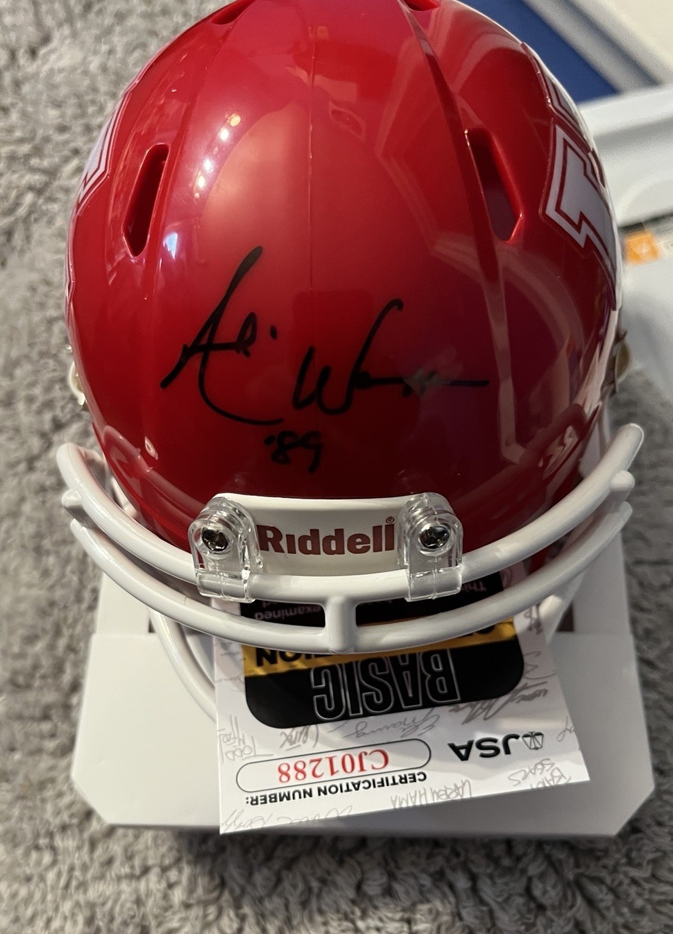 ANDRE WARE AUTOGRAPH SIGNED RIDDELL MINI HELMET 89 HEISMAN HOUSTON COUGARS JSA