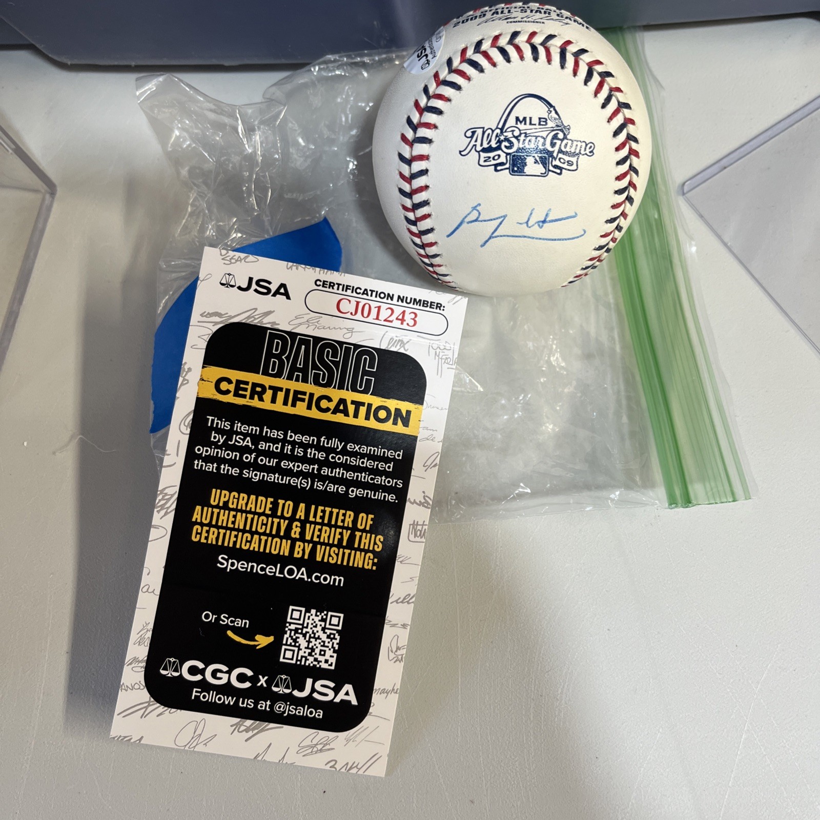 BEN ZOBRIST  Signed  ALL STAR GAME BALL Auto ROMLB Cubs Rays 2009 JSA COA