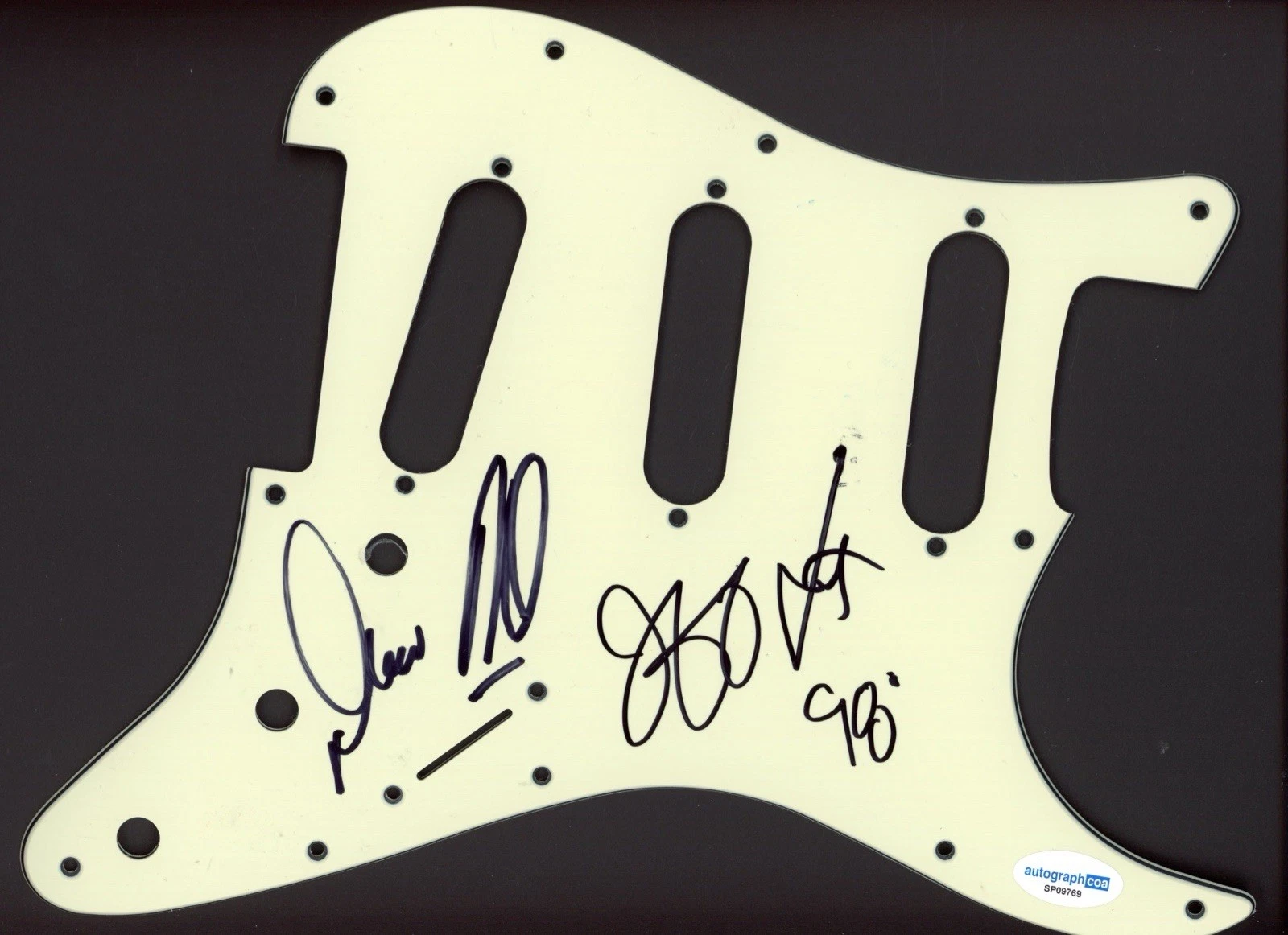 98 DEGREES SIGNED AUTOGRAPH STRAT GUITAR PICKGUARD ACOA COA POP STAR LACHEY