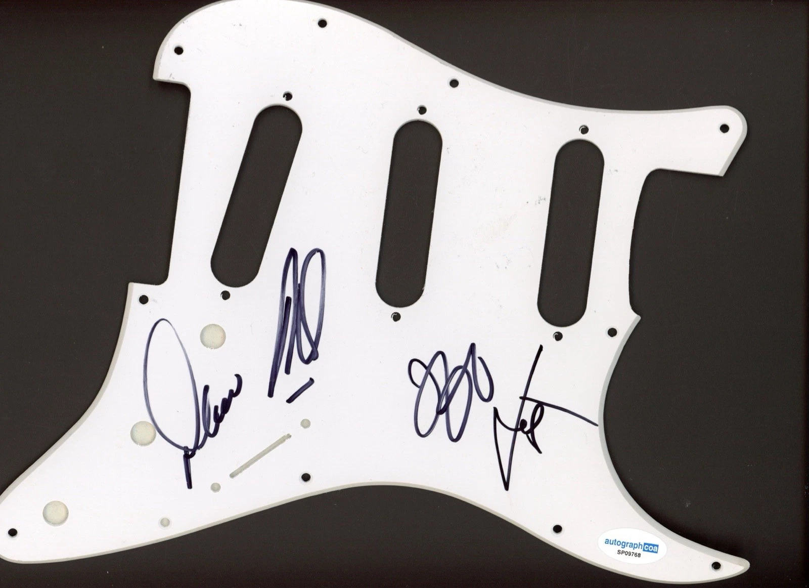 98 DEGREES SIGNED AUTOGRAPH STRAT GUITAR PICKGUARD ACOA COA POP STAR LACHEY