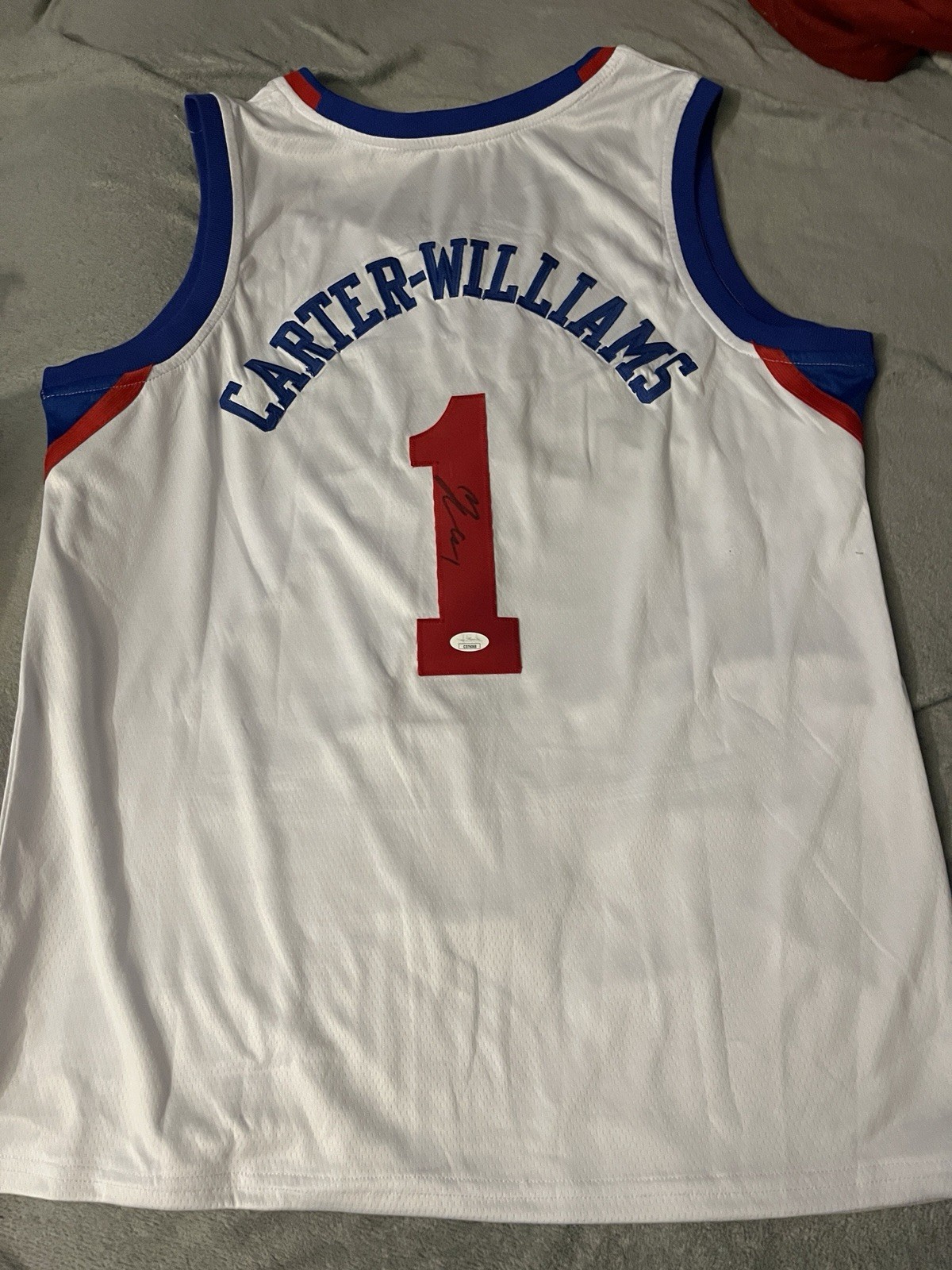 Michael Carter-Williams Signed Philadelphia 76ers Sixers Jersey NBA JSA AUTO ROY