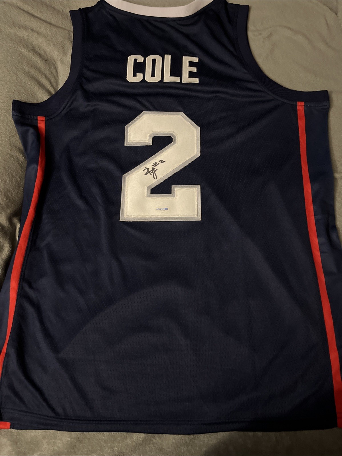 UCONN HUSKIES-RJ FORD SIGNED AUTOGRAPH JERSEY ACOA CERTIFIED 1st TEAM BIG EAST L