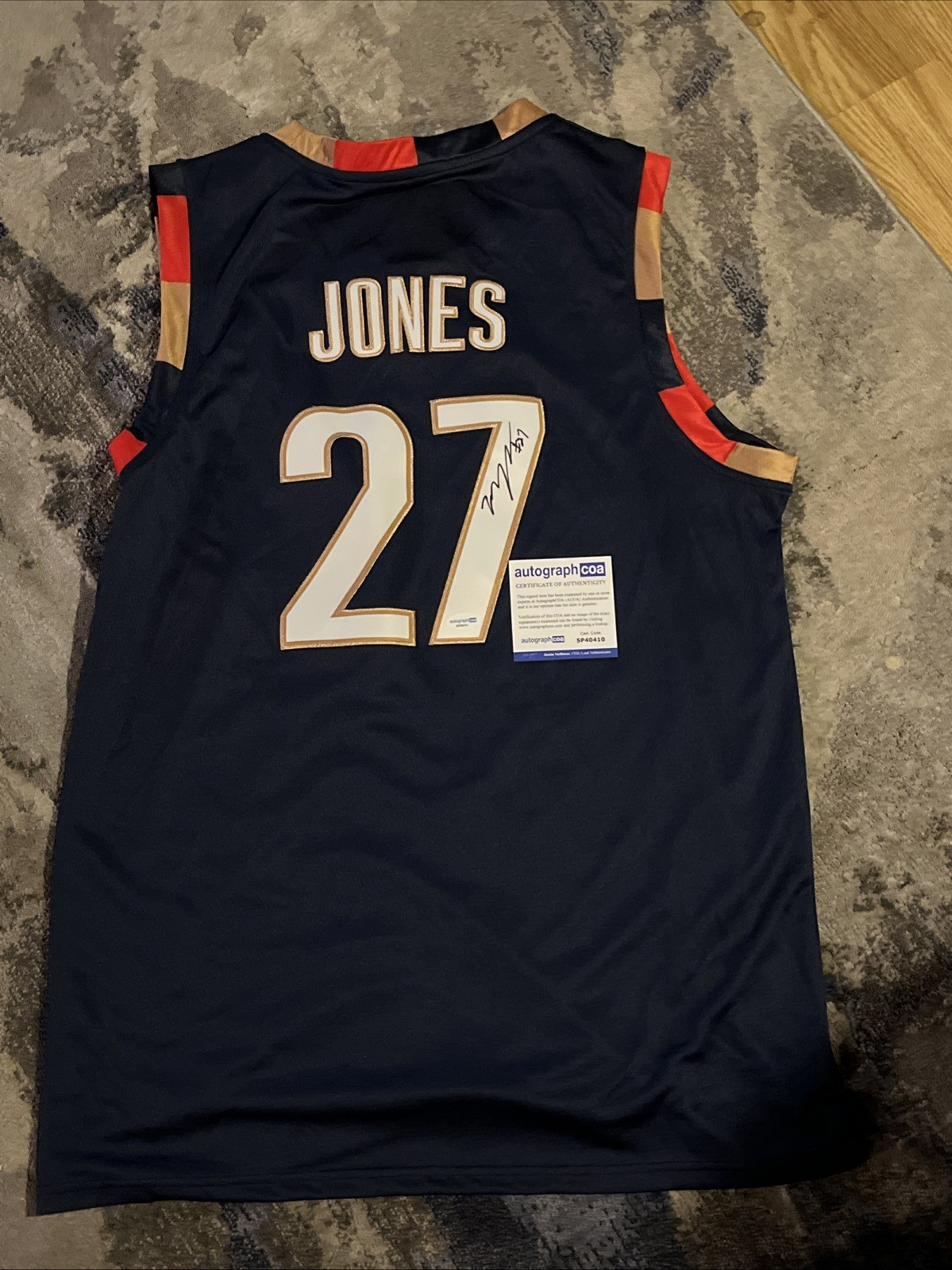 CLEVELAND CAVALIERS- DWAYNE JONES SIGNED AUTOGRAPH JERSEY ACOA CERTIFIED LARGE