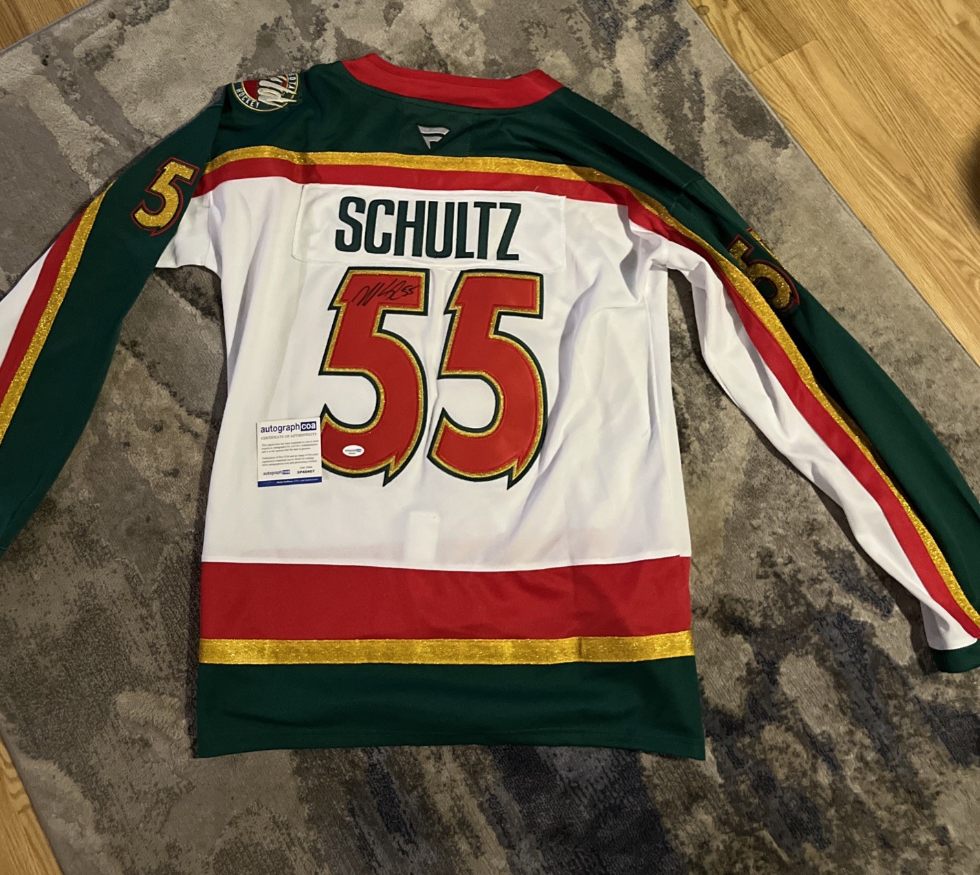 MINNESOTA WILD-NICK SCHULTZ SIGNED AUTOGRAPHED JERSEY ACOA COA RARE NHL 🏒