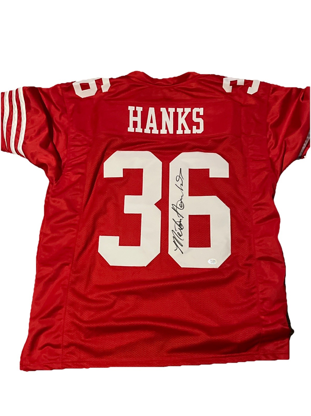 MERTON HANKS Signed Autographed San Francisco 49ers Custom XL Jersey PSA SB XXIX