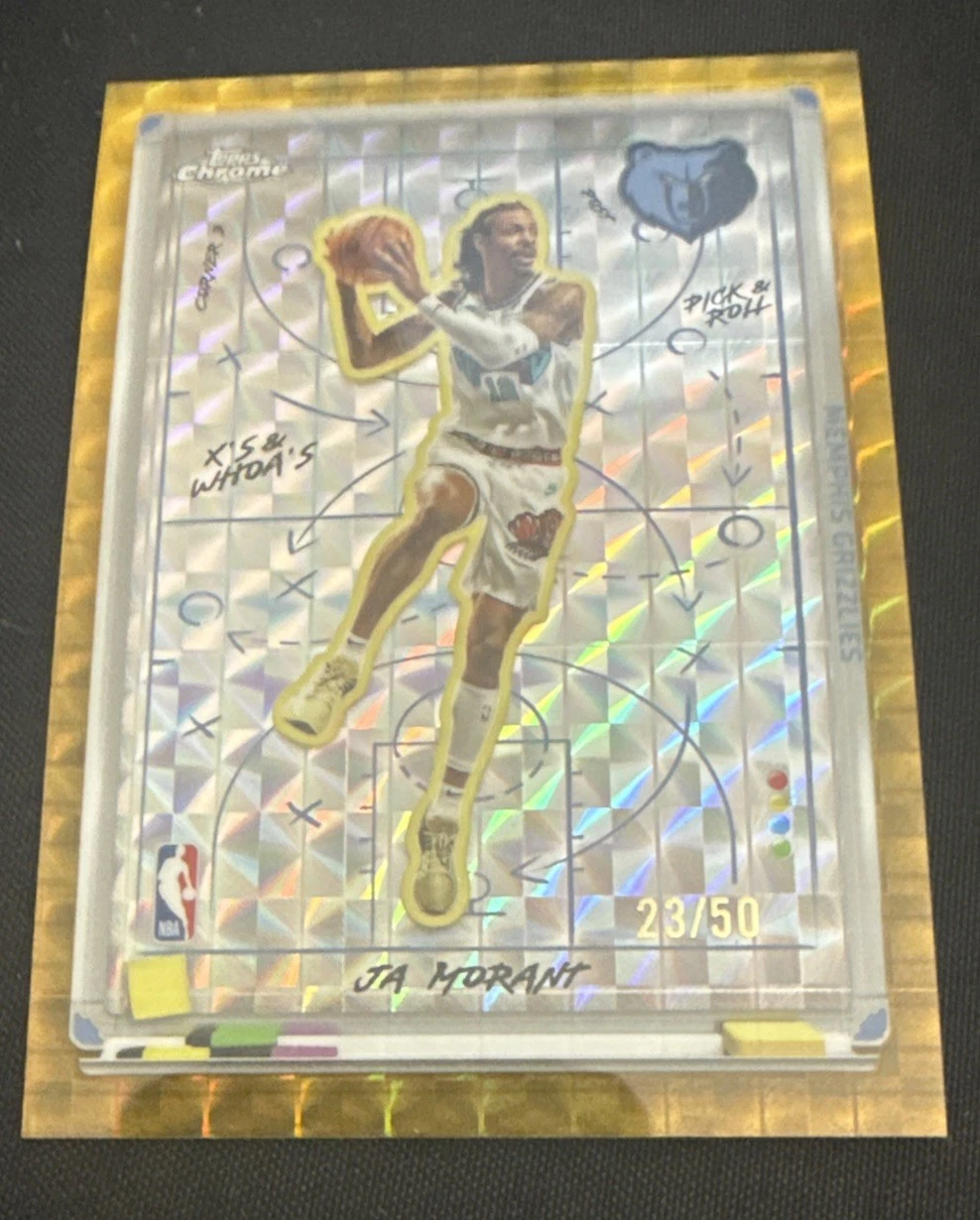 JA MORANT 2025-26 TOPPS CHROME #XW-4 X'S AND WHOA'S GEOMETRIC GOLD REFRACTOR /50