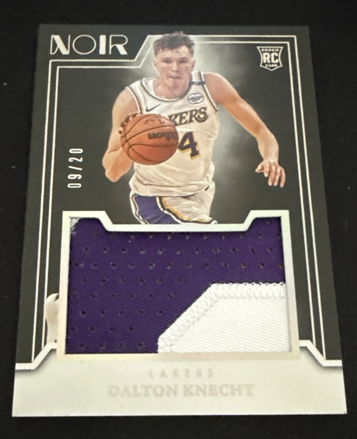 2024-25 Panini Noir - Rookie Jumbo Material Dalton Knecht #RJM-DAL /20(MEM, RC)