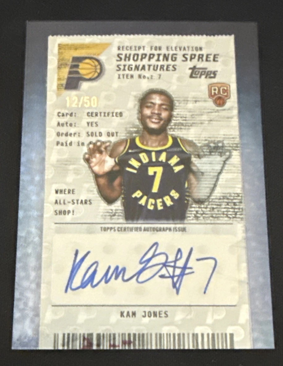 2025-26 Topps Basketball Kam Jones Shopping Spree Signatures Auto 12/50 RC SP