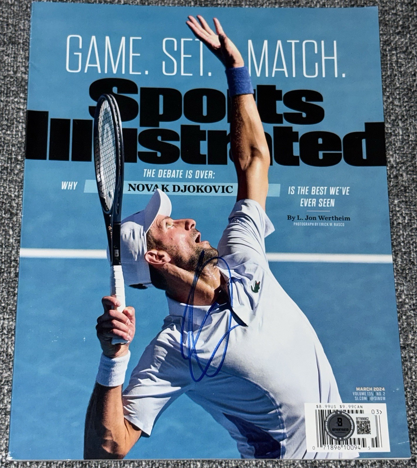Novak Djokovic Signed Autograph Sports Illustrated Magazine Authentic Beckett