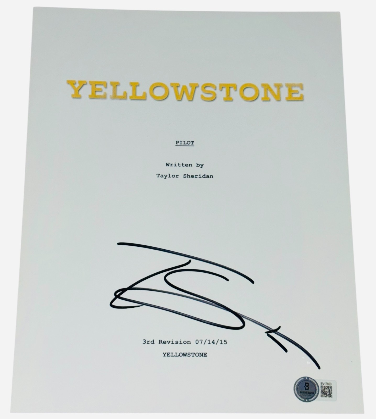 Taylor Sheridan Signed Autograph Yellowstone Pilot Script Full Episode Beckett