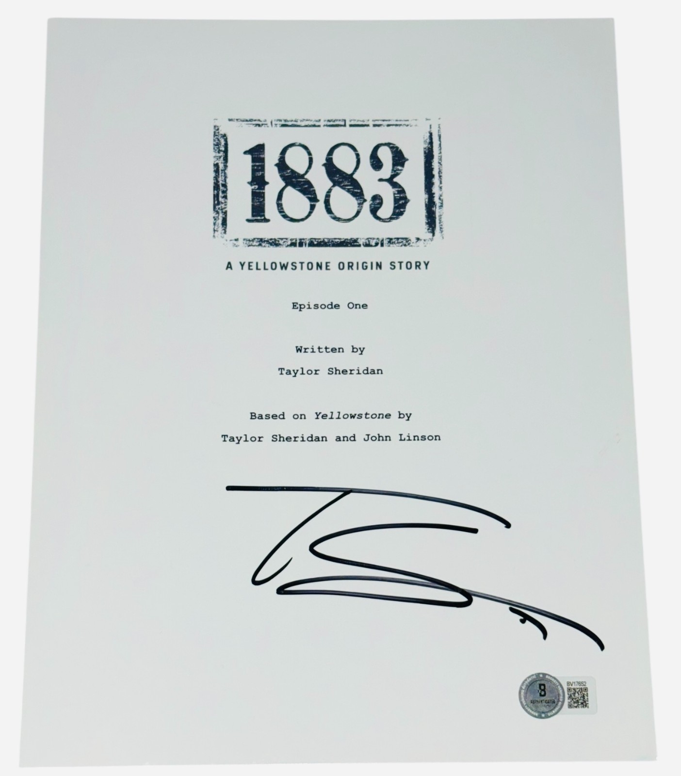 Taylor Sheridan Signed Autograph 1883 Yellowstone Pilot Full Script Beckett BAS
