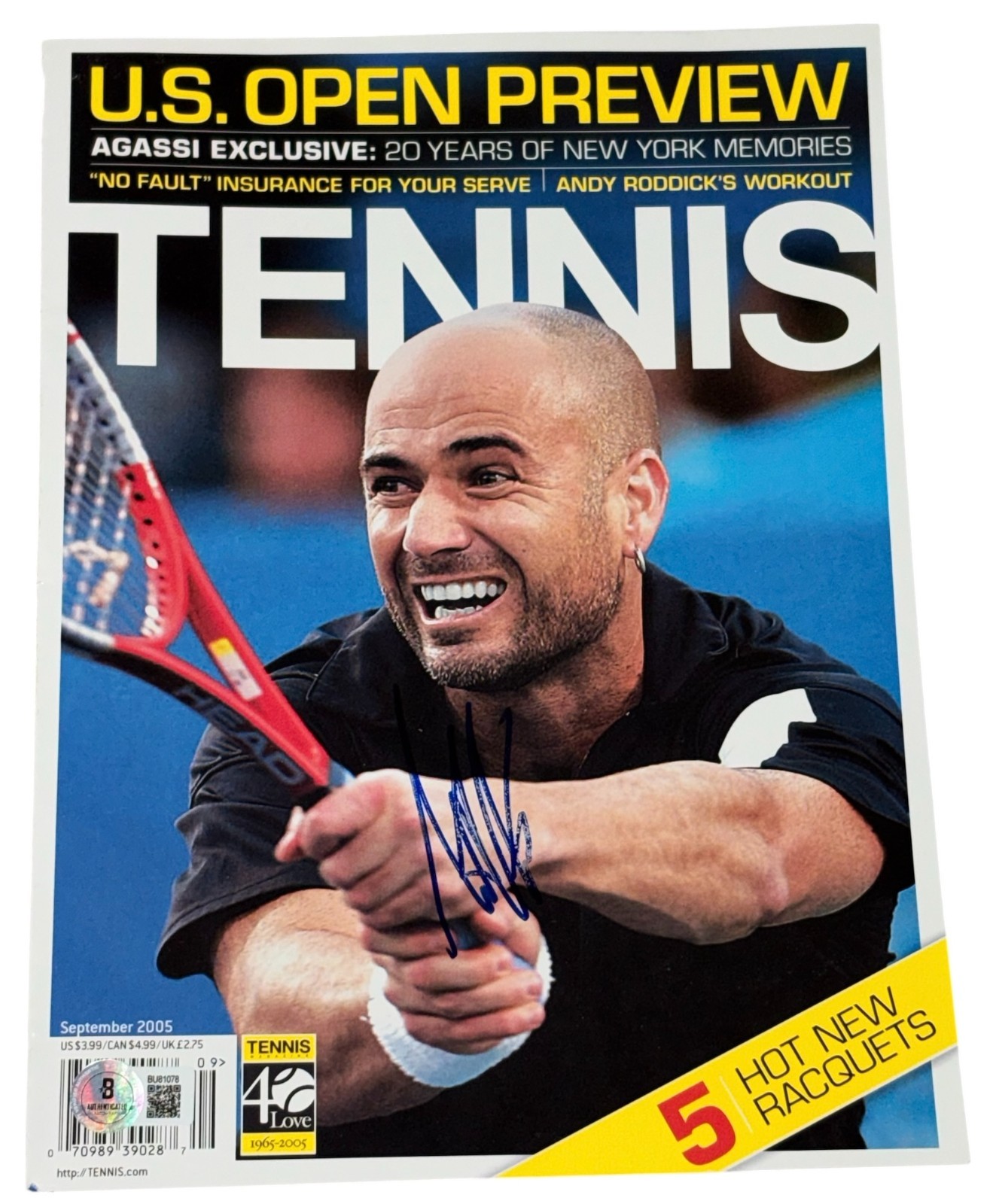 Andre Agassi Signed Autograph Tennis Magazine US Open Rare Cover Beckett BAS