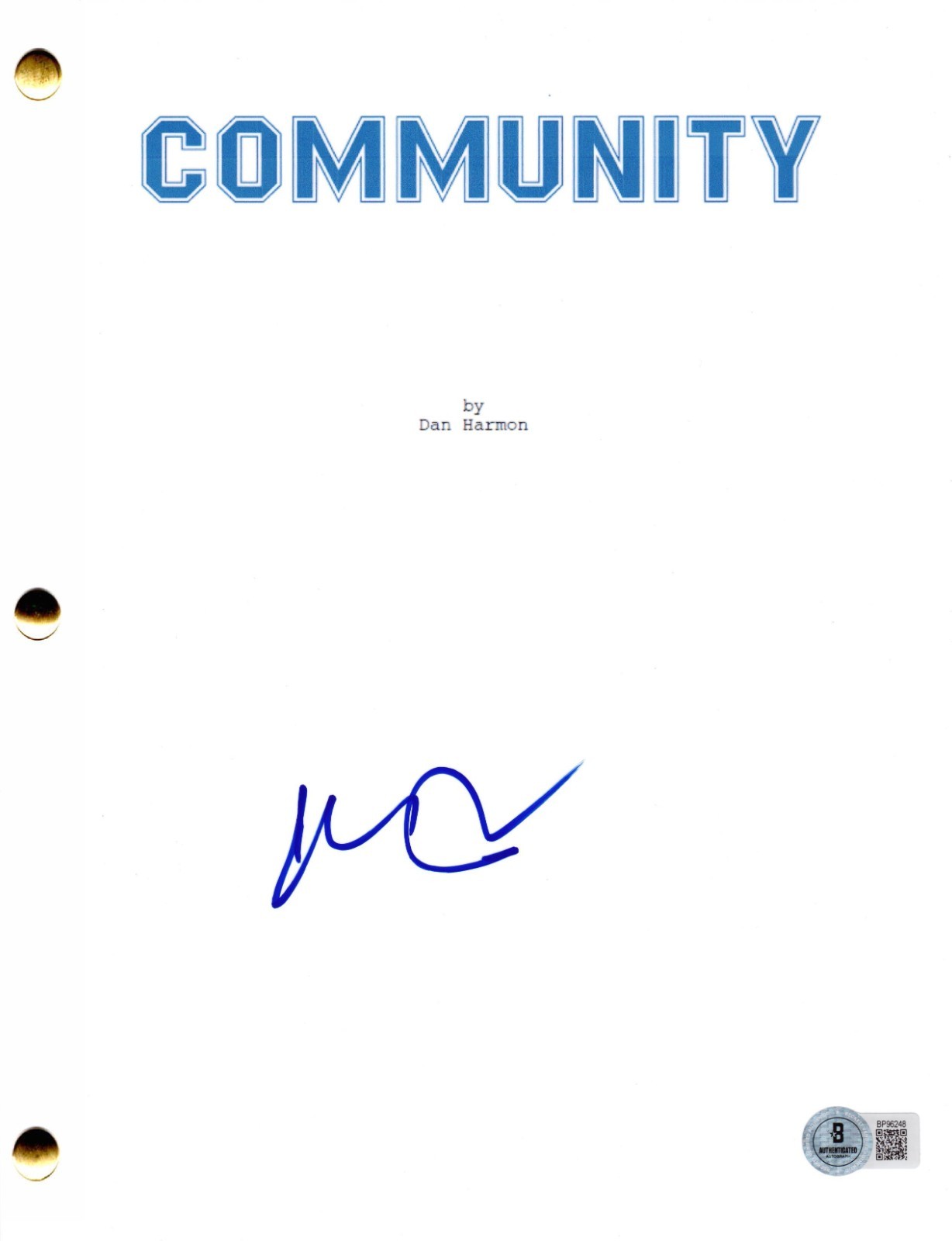 Ken Jeong Signed Community Pilot Script Authentic Autograph Beckett