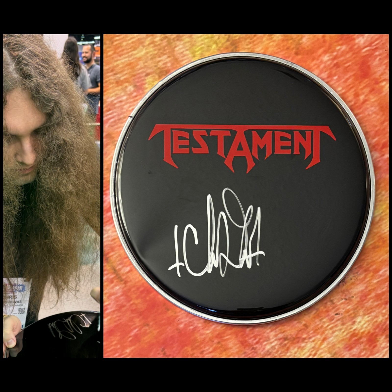 GFA Testament Band Drummer  * CHRIS DOVAS *  Signed 10