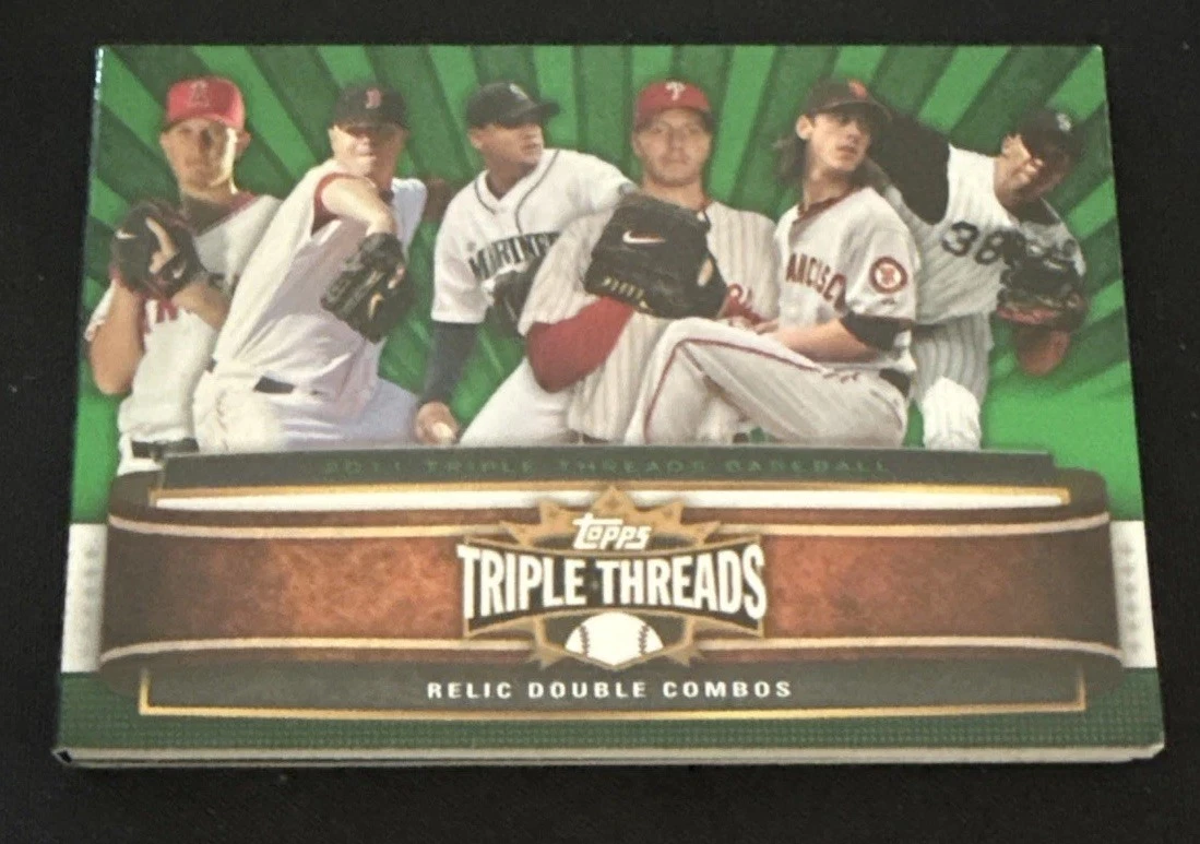 Strikeout Leaders 2011 Topps Triple Threads Relics #/18 SP - Lincecum / Halladay