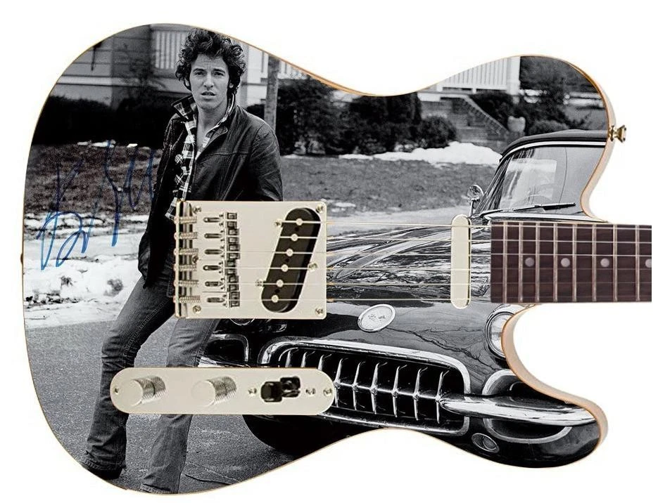 Bruce Springsteen Signed Autographed Vintage Photo Graphics Guitar