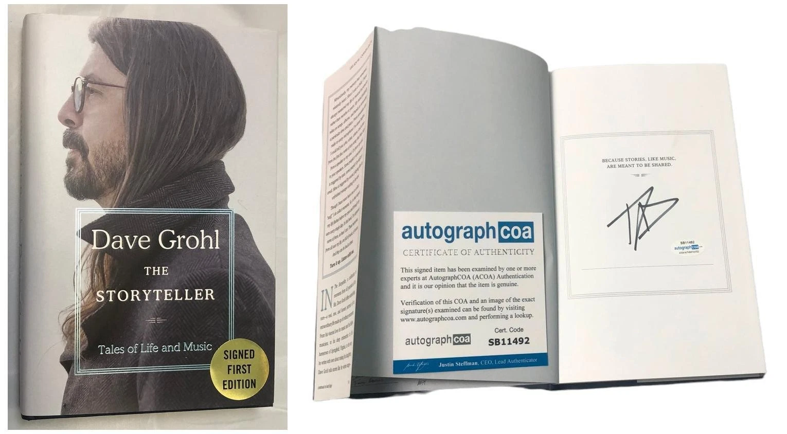 Dave Grohl Signed The Storyteller Hardcover 1st Edition Book