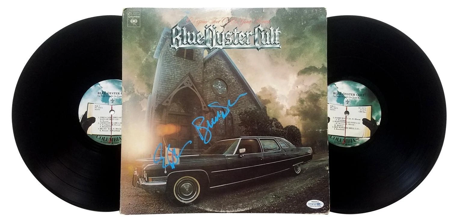 Blue Oyster Cult Signed X2 Feet Or Knees Album LP ACOA