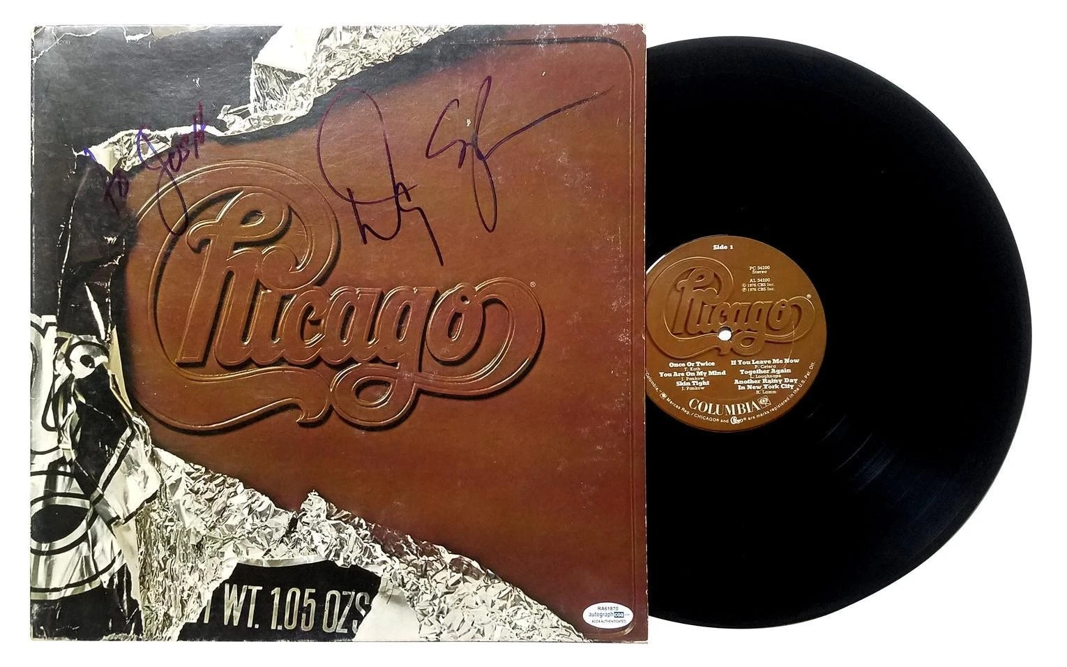Chicago Danny Seraphine Signed Autographed Record Album LP ACOA