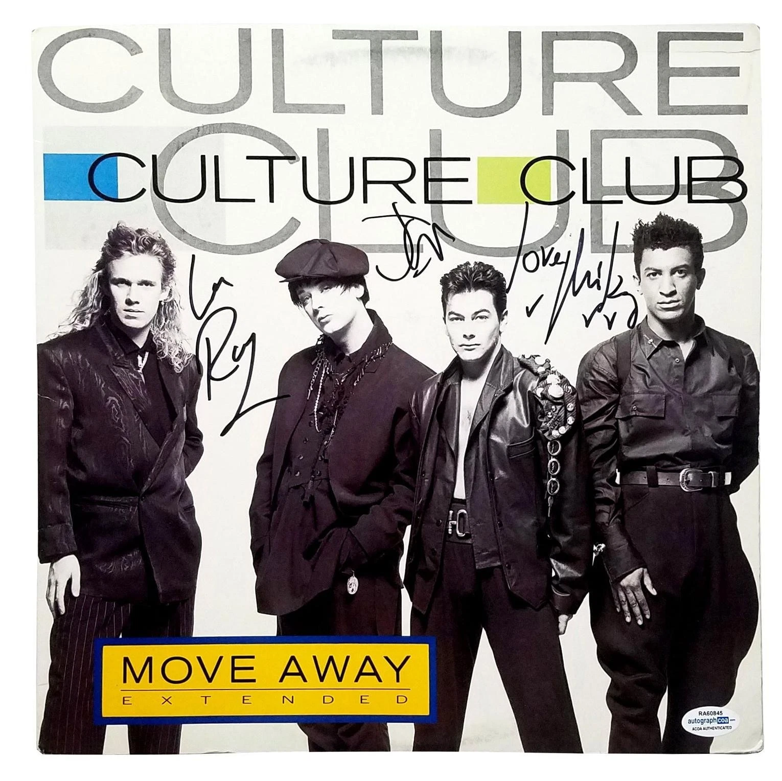 Culture Club Signed X3 Autographed Move Away Album LP ACOA