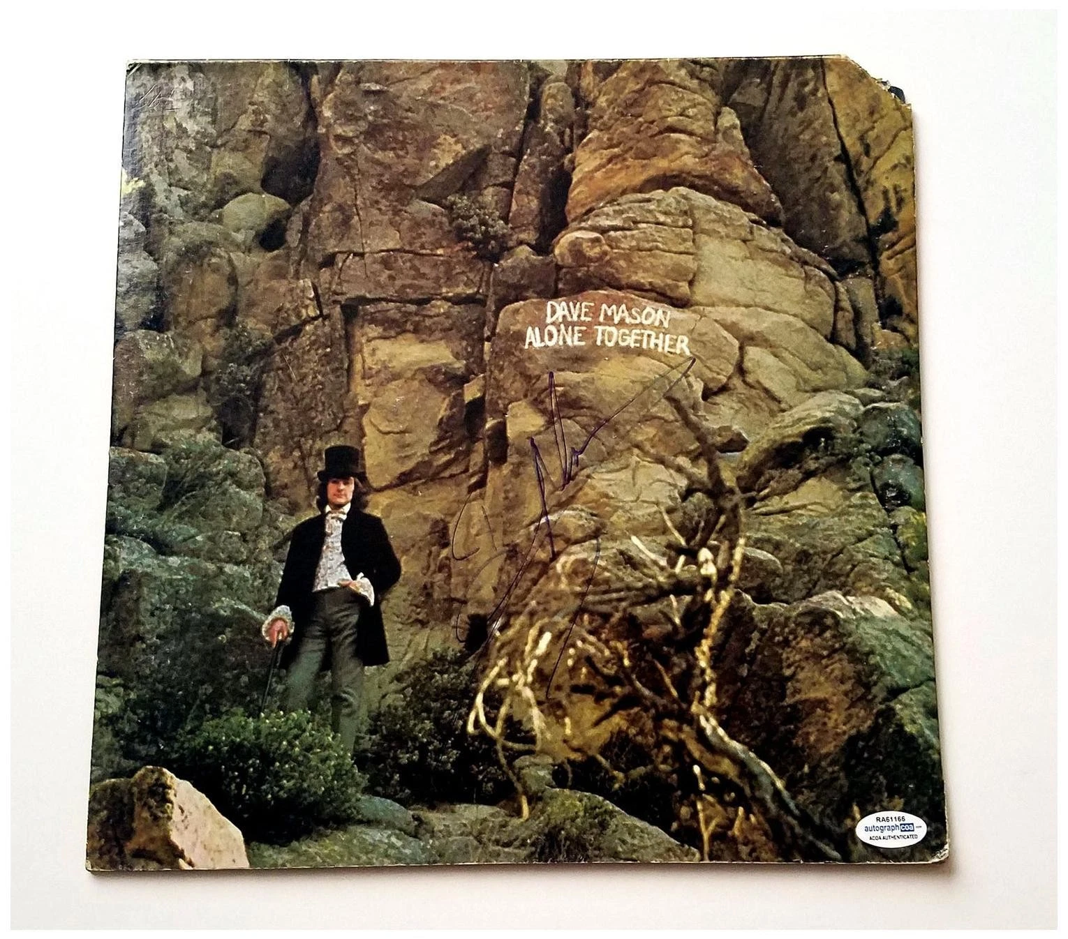 Dave Mason Signed Record Album LP Cover Alone Together ACOA
