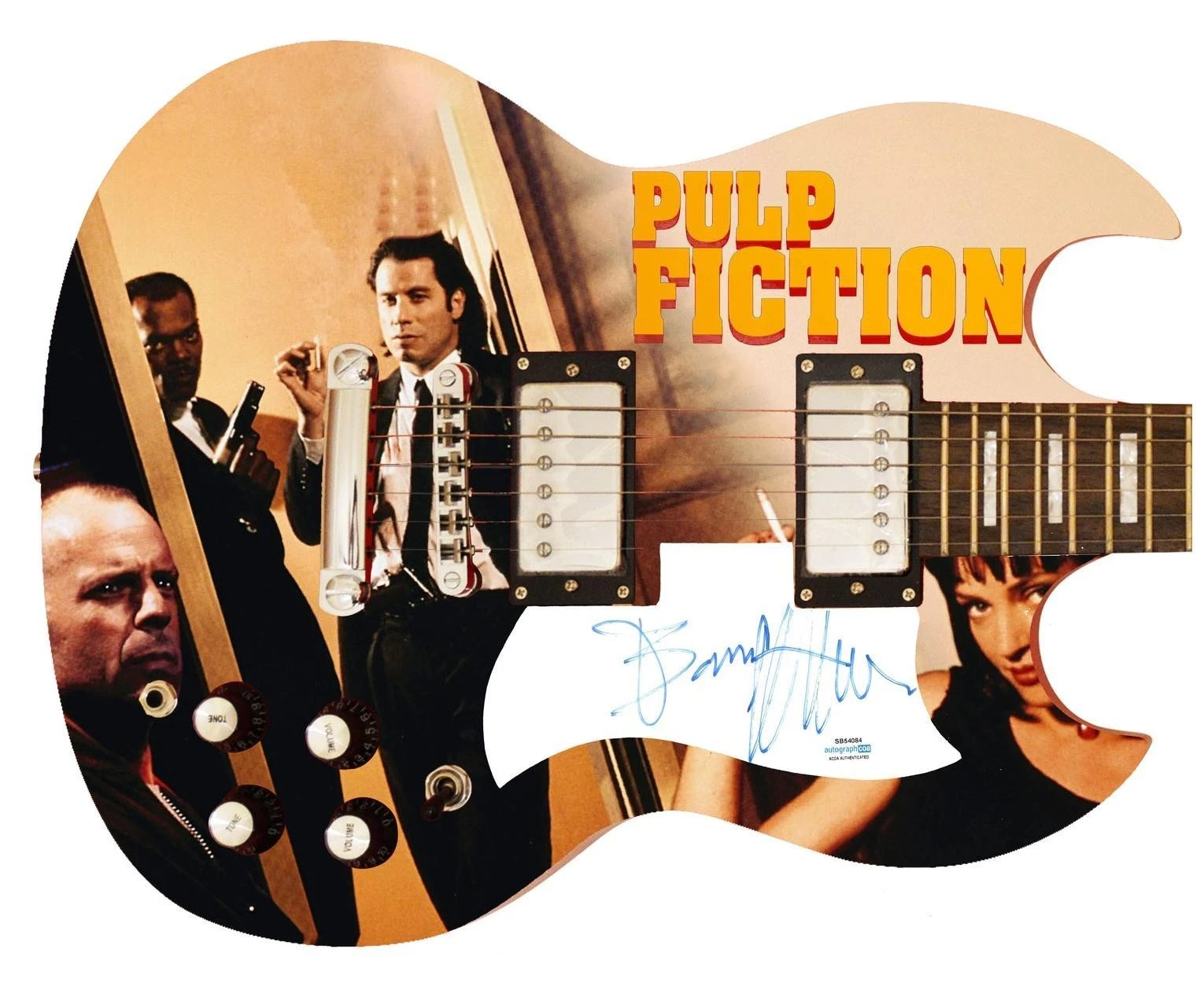 Bruce Willis Pulp Fiction Signed Custom Photo Graphics Guitar ACOA