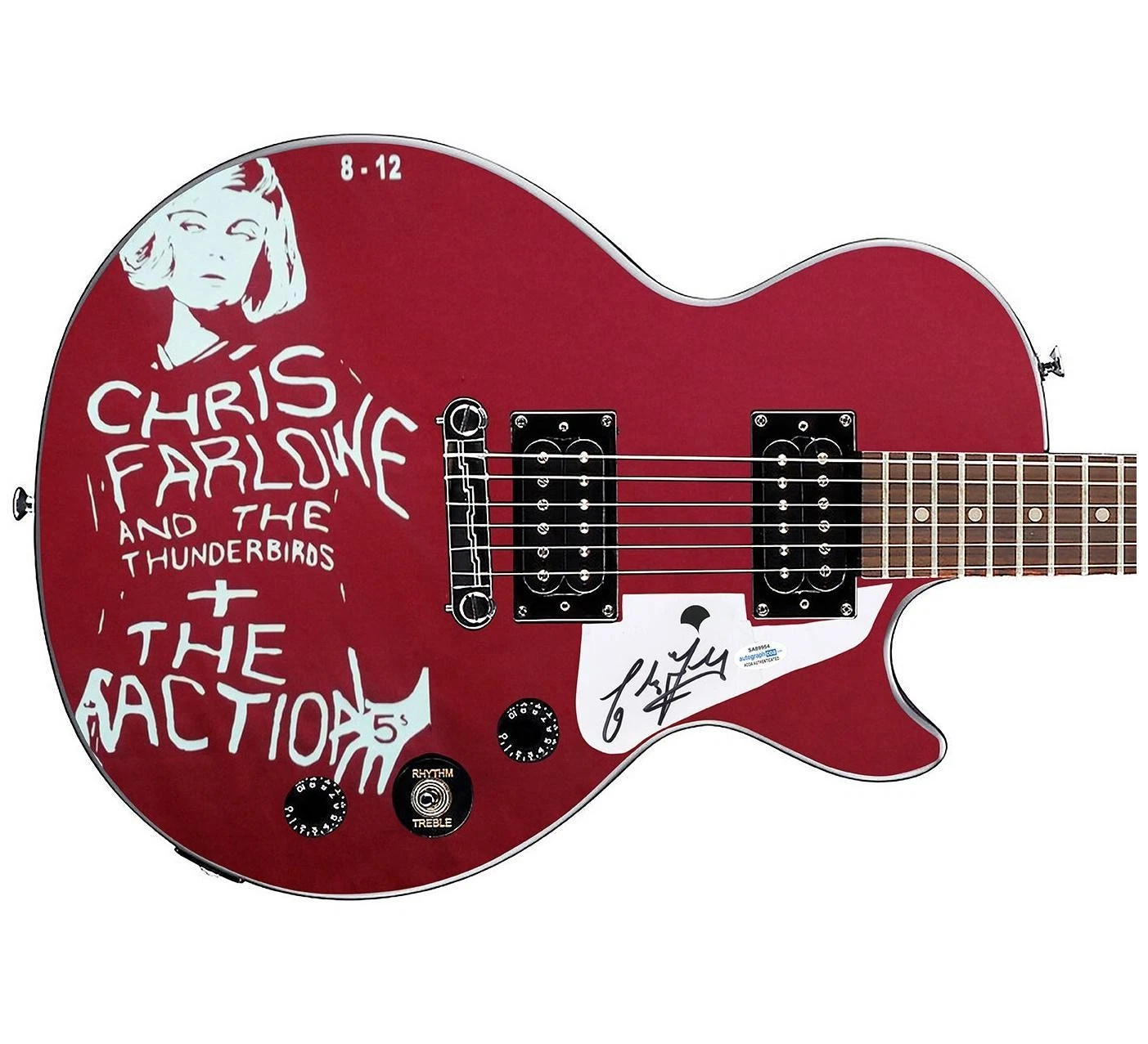 Chris Farlowe Signed Gibson Epiphone Les Paul Photo Graphics Guitar ACOA