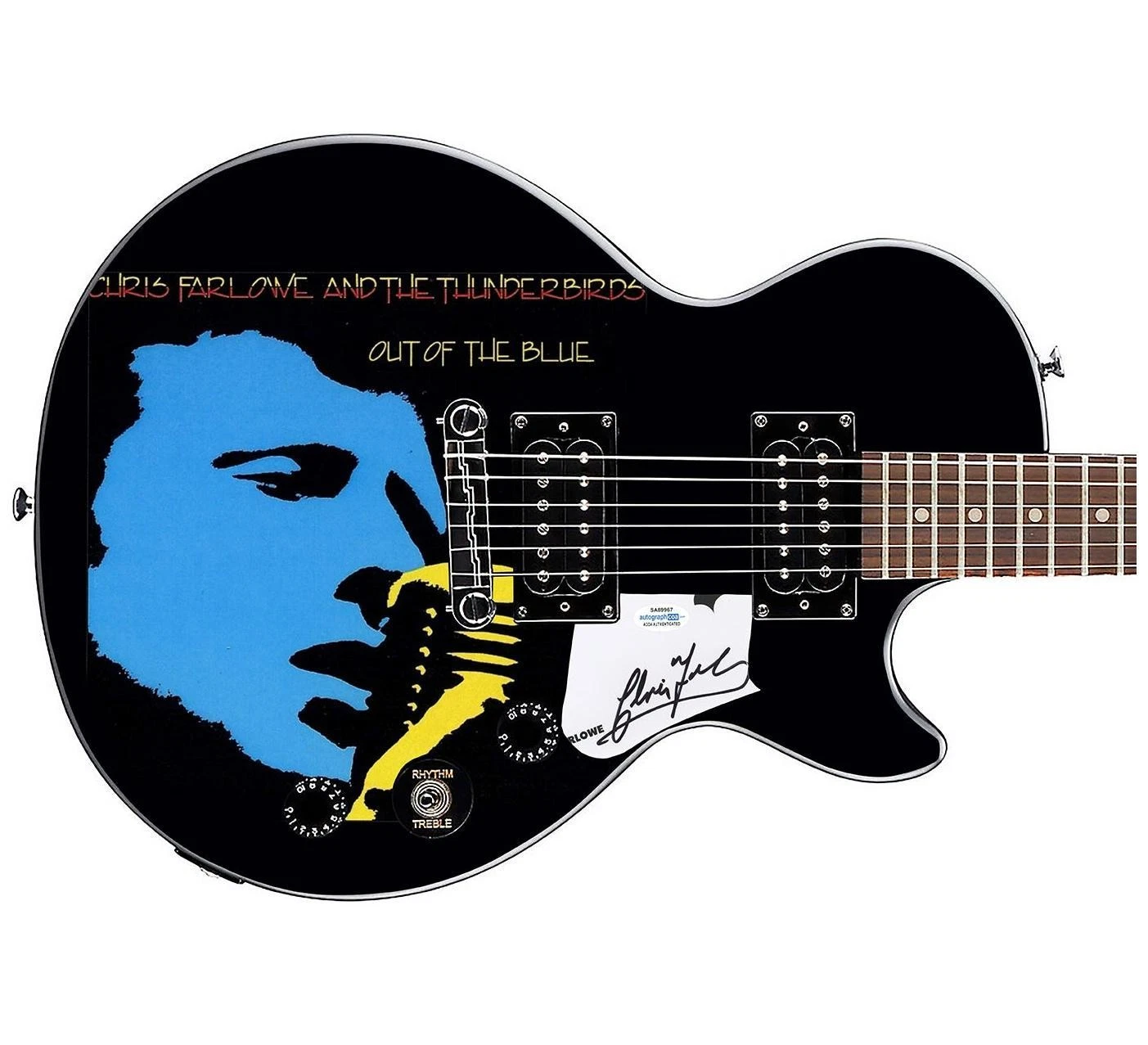 Chris Farlowe Signed Gibson Epiphone Les Paul Photo Graphics Guitar ACOA