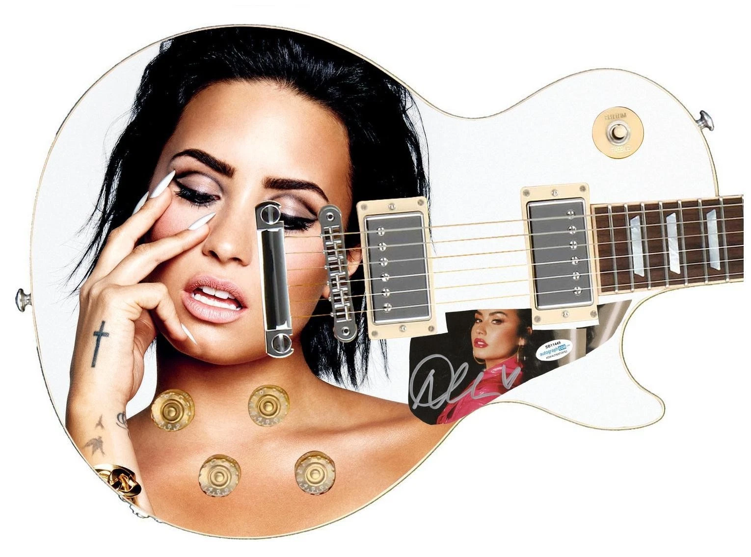 Demi Lovato Signed Autographed Custom Photo Graphics Guitar ACOA