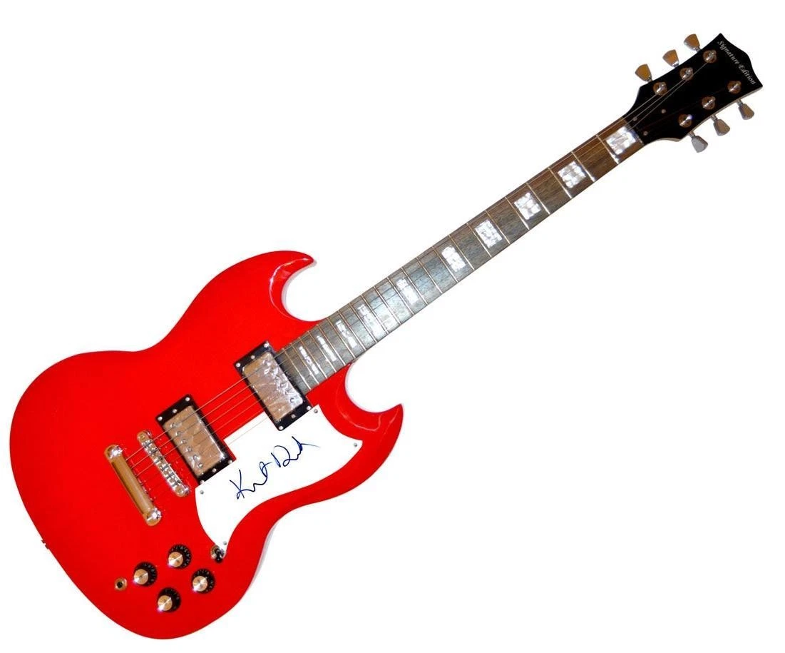 Kirsten Dunst Signed Autographed Red Guitar