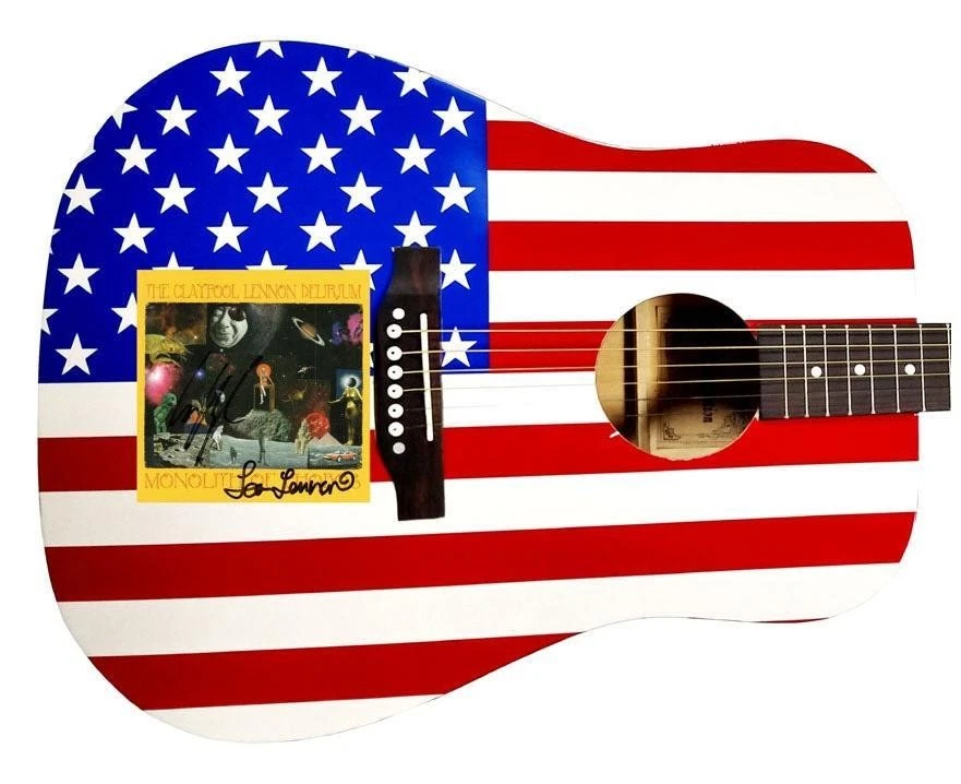 Les Claypool Sean Lennon Autographed Monolith Of Phobos USA Acoustic Guitar RD C