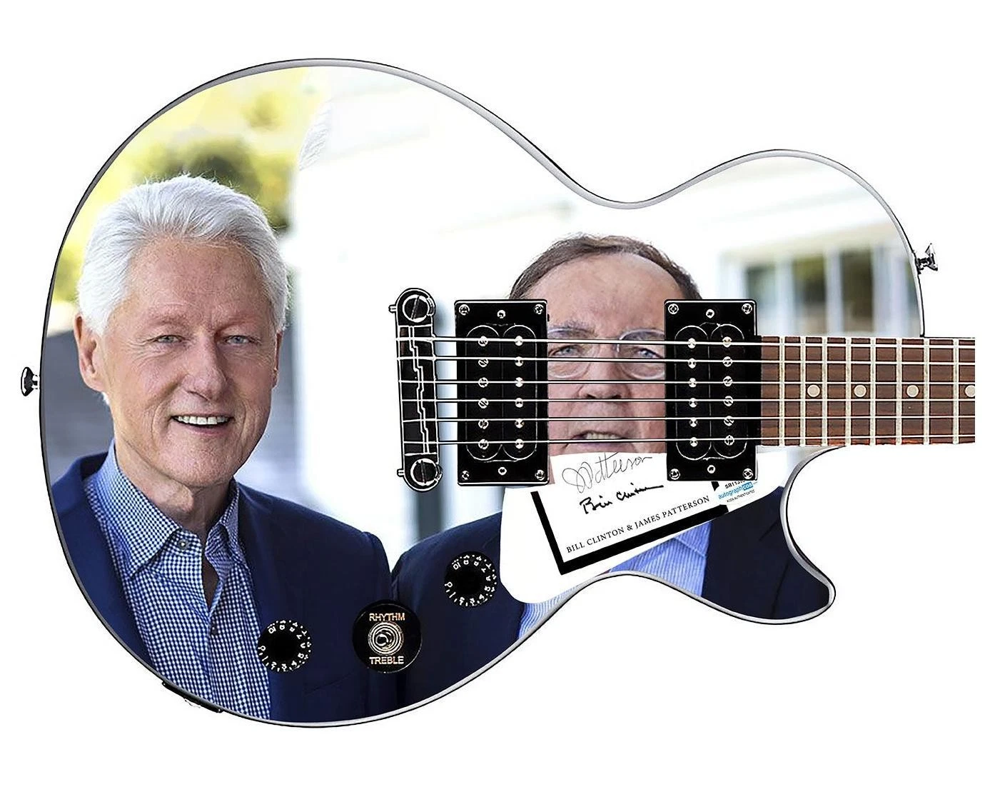 President Bill Clinton James Patterson Autographed Graphics Gibson Epiphone Guit