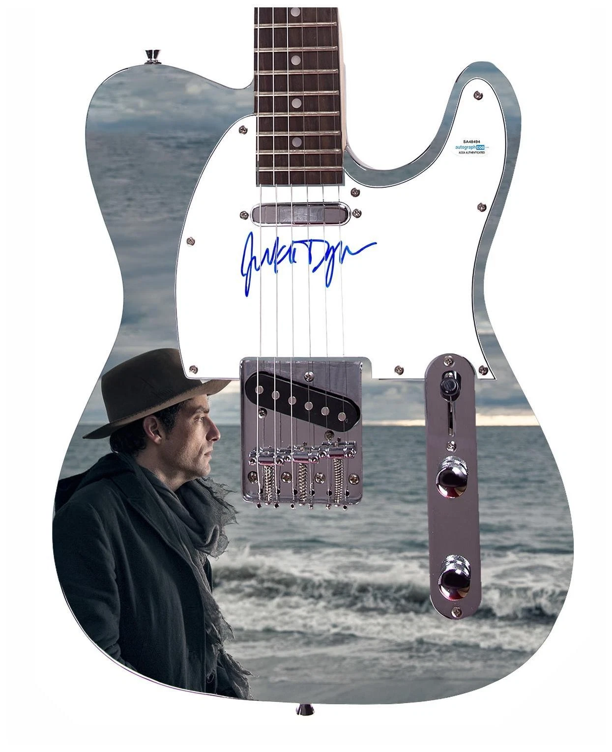 Jakob Dylan Bob Son Wallflowers Autographed Custom 1/1 Graphics Photo Guitar ACO