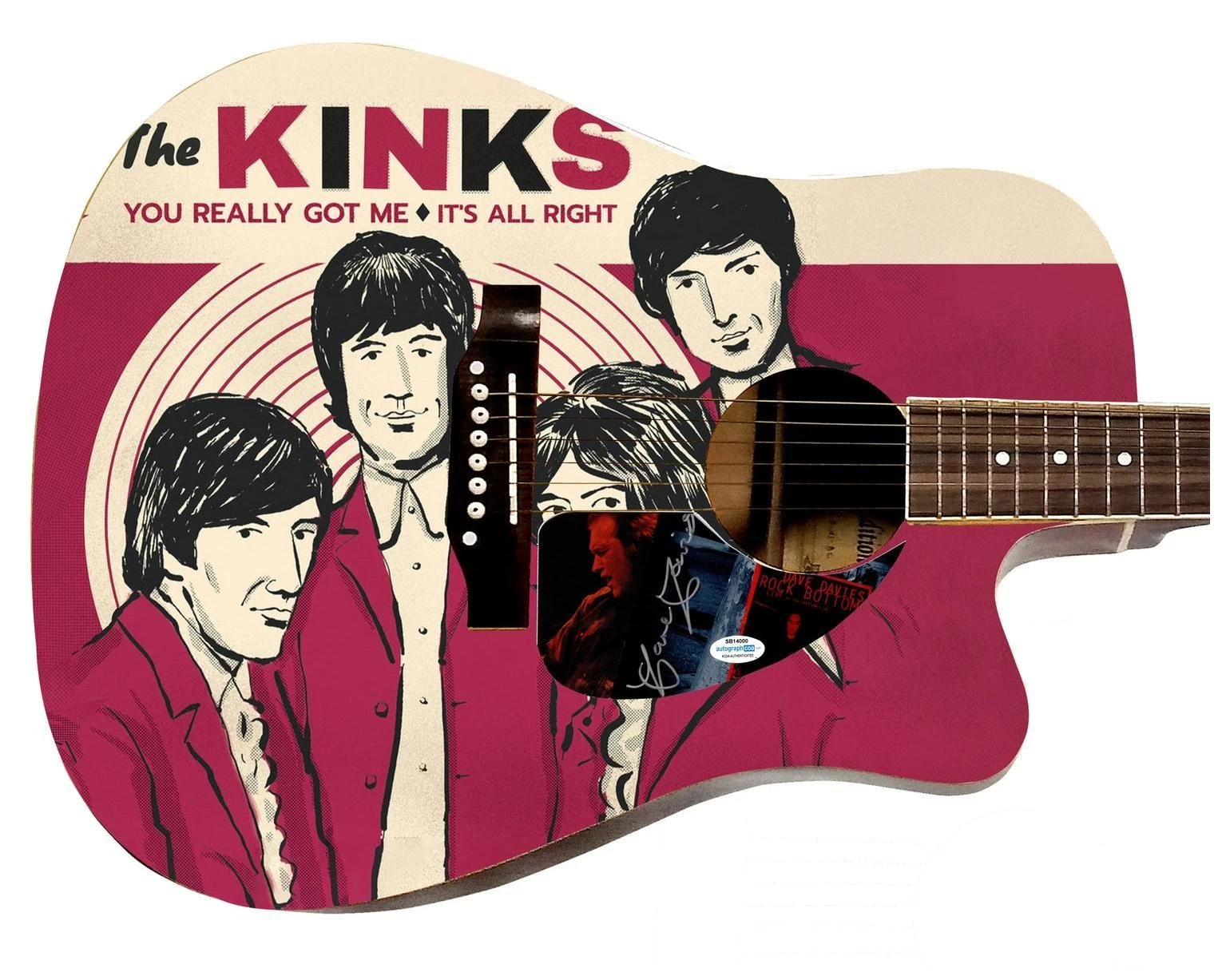 The Kinks Dave Davies Autographed You Really Got Me Album Photo Guitar ACOA