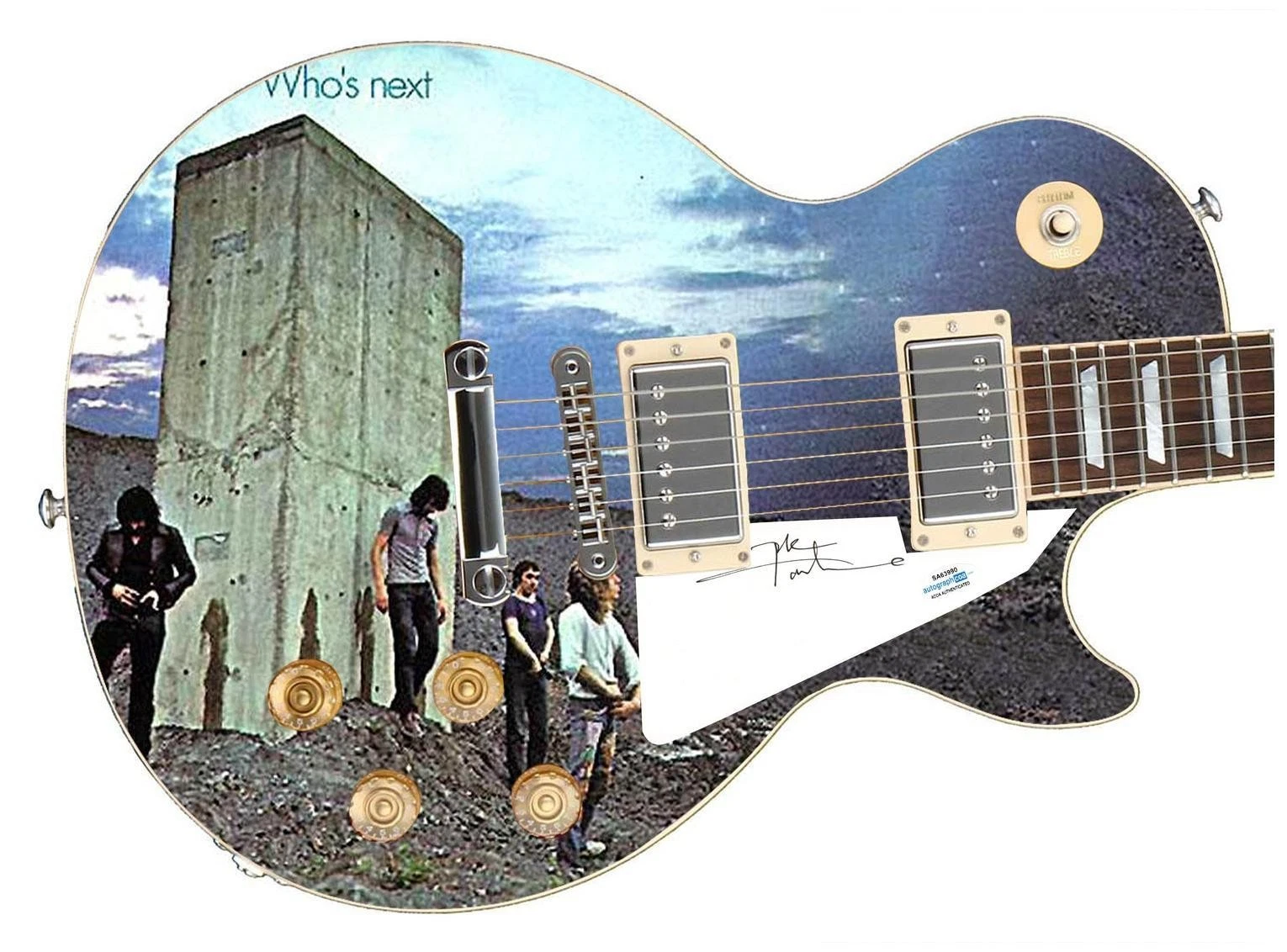 The Who Pete Townshend Signed Who?s Next LP Graphics Photo Guitar ACOA