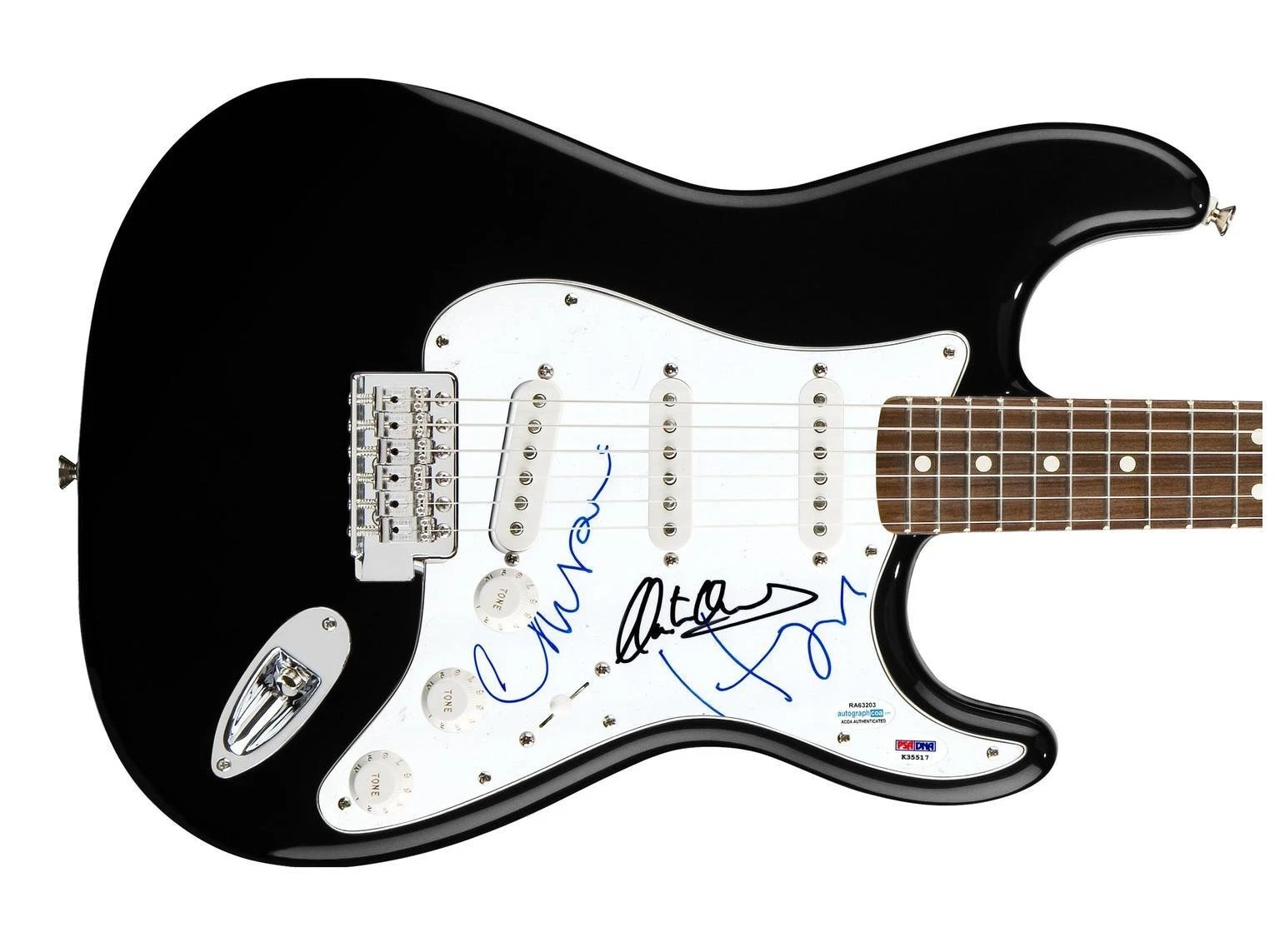 The Pretenders Chrissie Hynde Signed Autographed Guitar Martin Chambers ACOA PSA