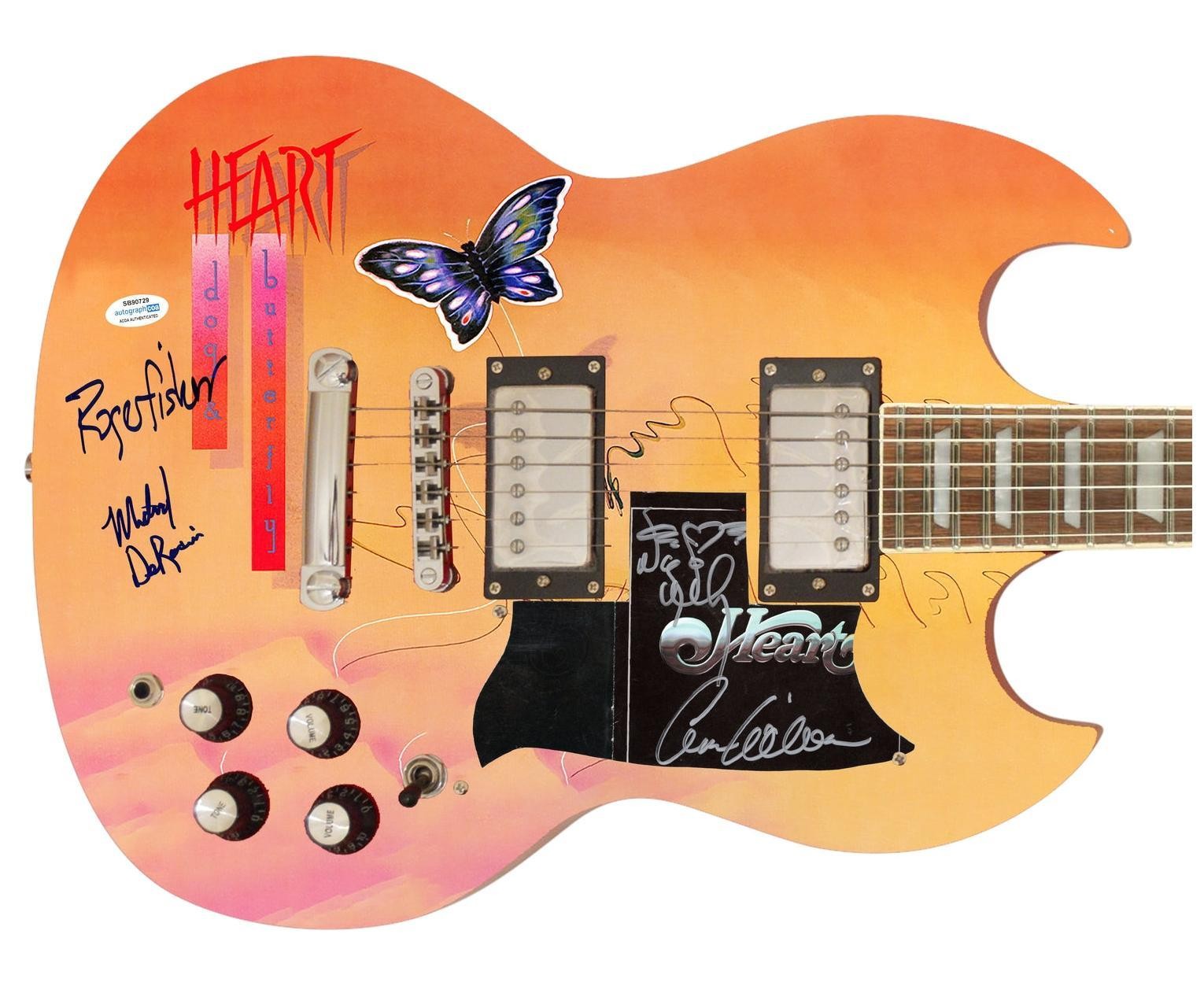 Heart Signed Dog & Butterfly Lp Cd Custom Graphics Guitar Exact Proof ACOA