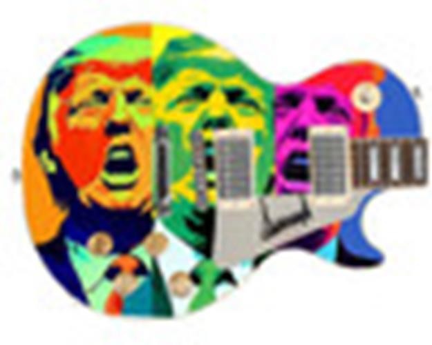 President Donald Trump Signed Custom Modern Art Graphics Guitar