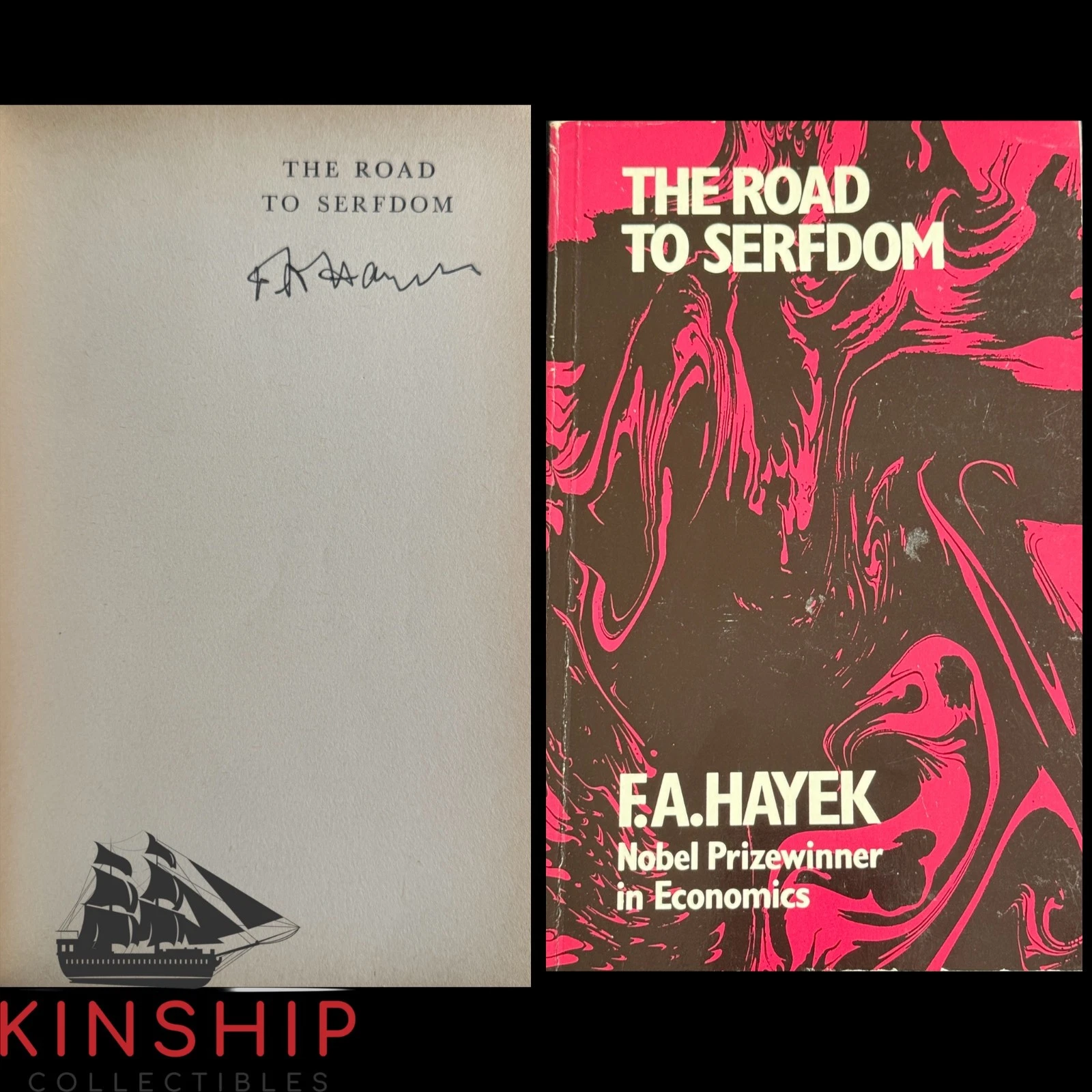 Friedrich F.A. Hayek signed The Road to Serfdom Book JSA LOA Auto Grade 10 E375