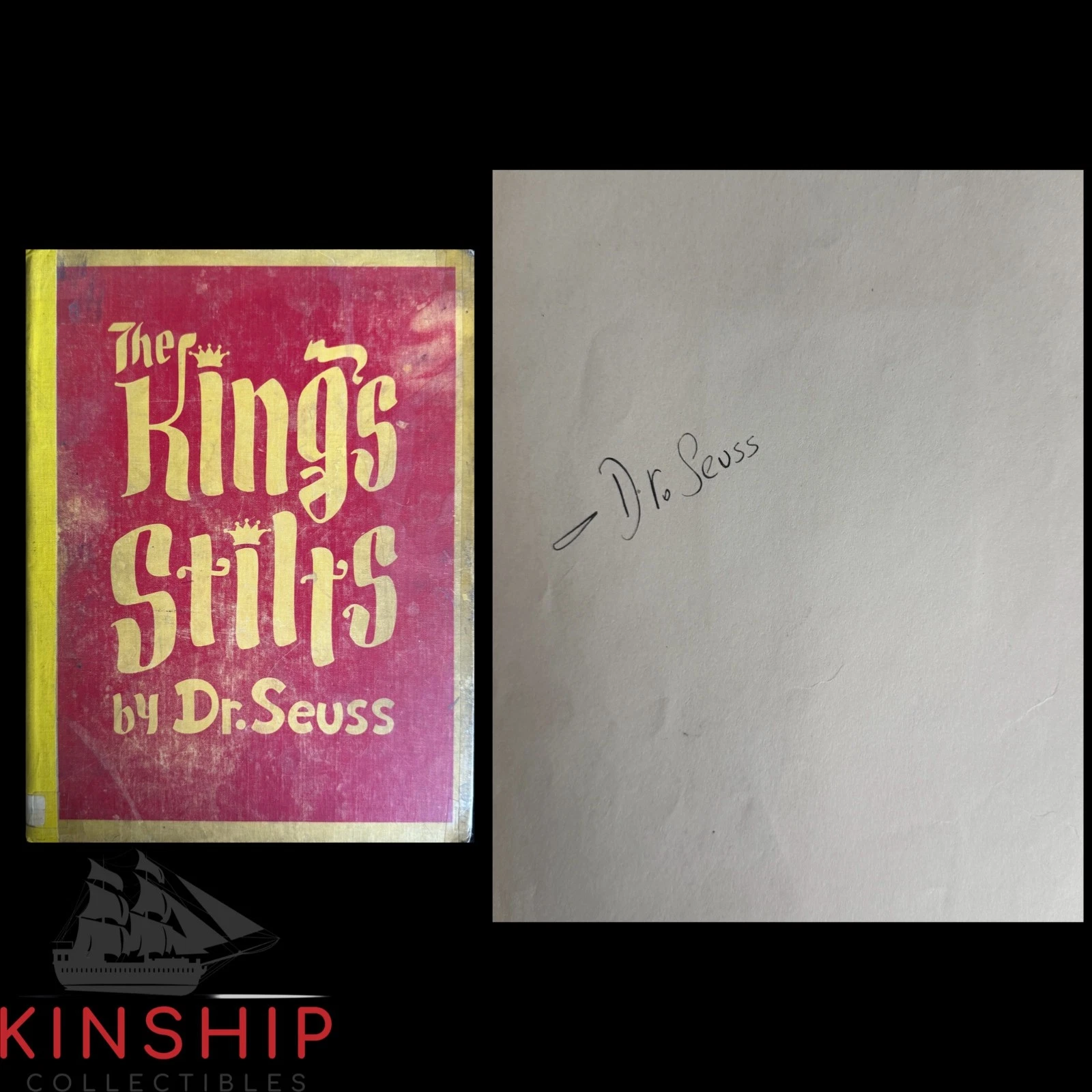 Dr Seuss signed The Kings Stilts Hard Cover Book (c.1939) JSA LOA Rare Auto E376