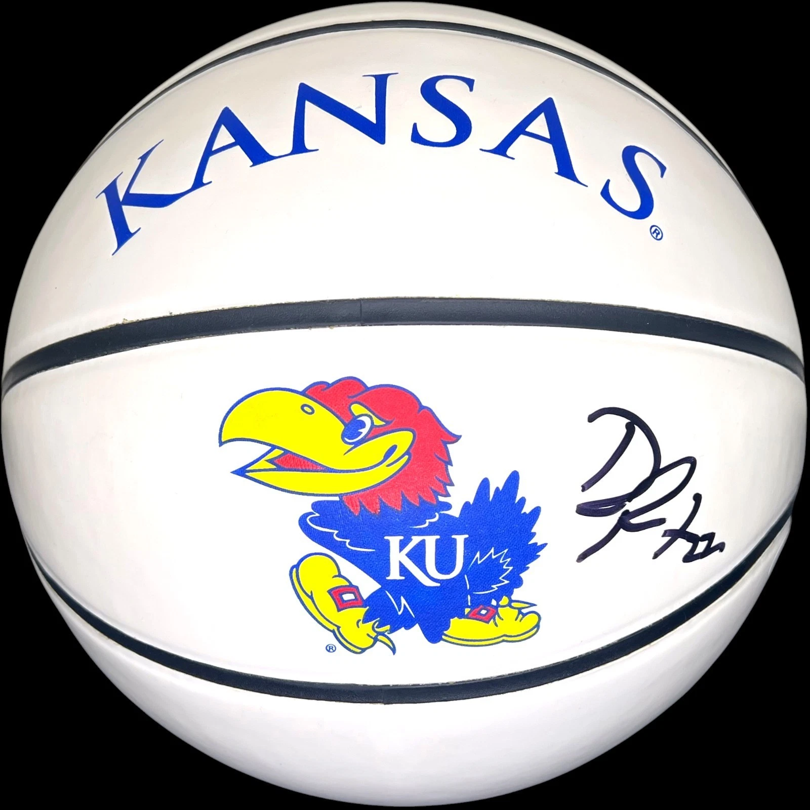 DARRYN PETERSON SIGNED AUTOGRAPHED KANSAS JAYHAWKS LOGO BASKETBALL KU JSA