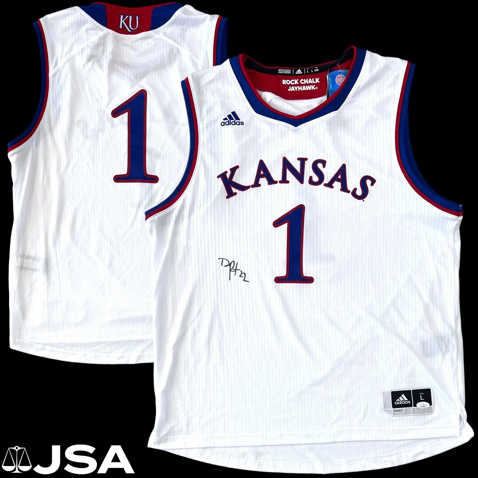 DARRYN PETERSON SIGNED KANSAS JAYHAWKS ADIDAS BASKETBALL JERSEY KU JSA