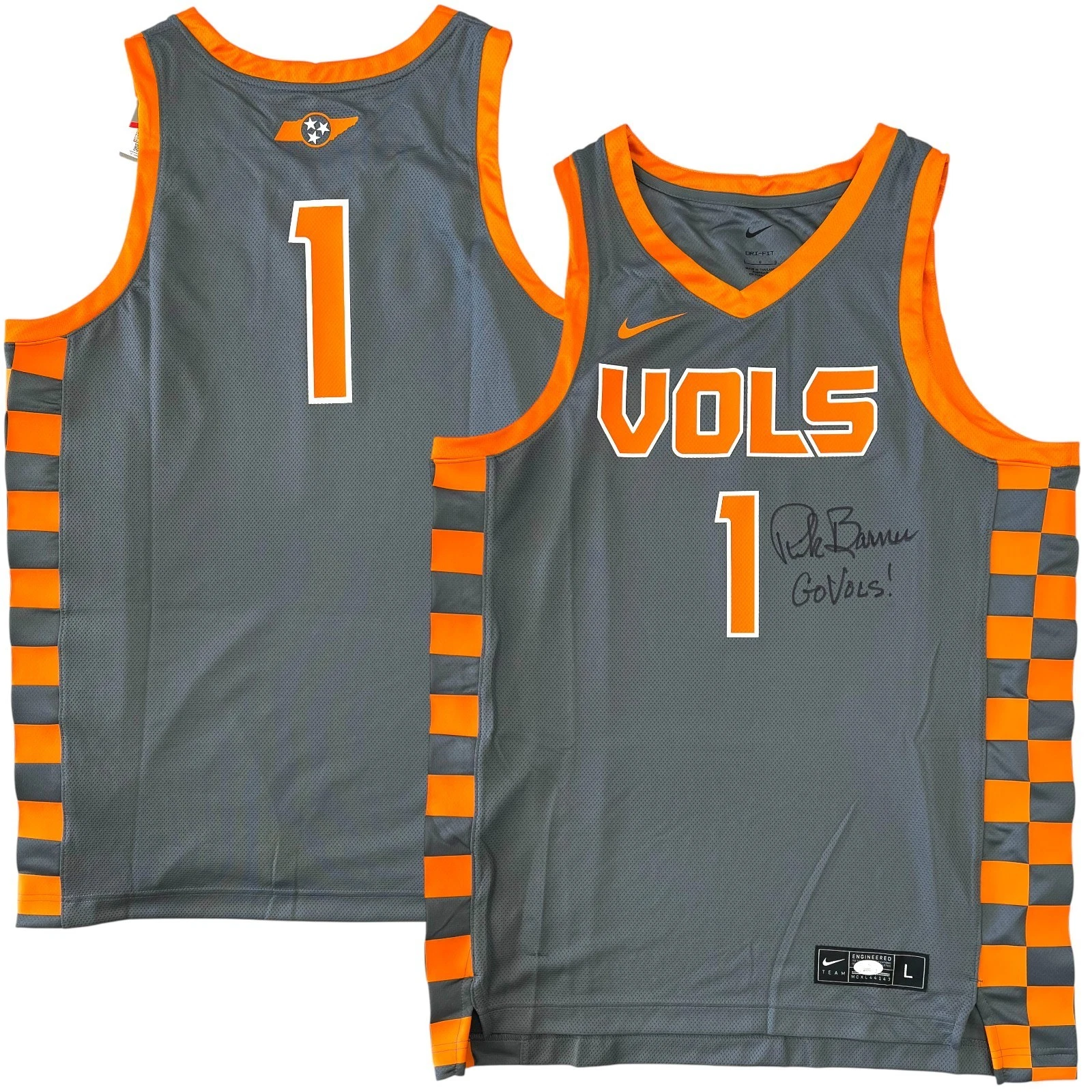 RICK BARNES SIGNED TENNESSEE VOLUNTEERS NIKE BASKETBALL JERSEY JSA COA