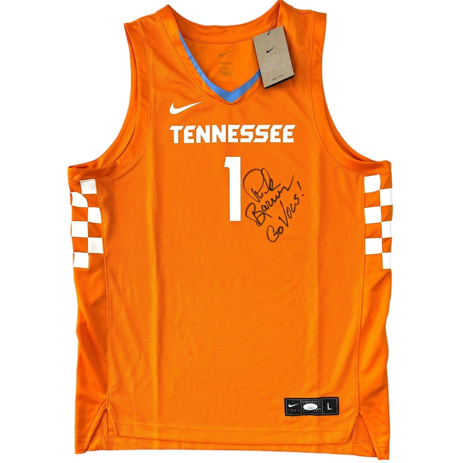 RICK BARNES SIGNED TENNESSEE VOLUNTEERS NIKE BASKETBALL JERSEY JSA GO VOLS!