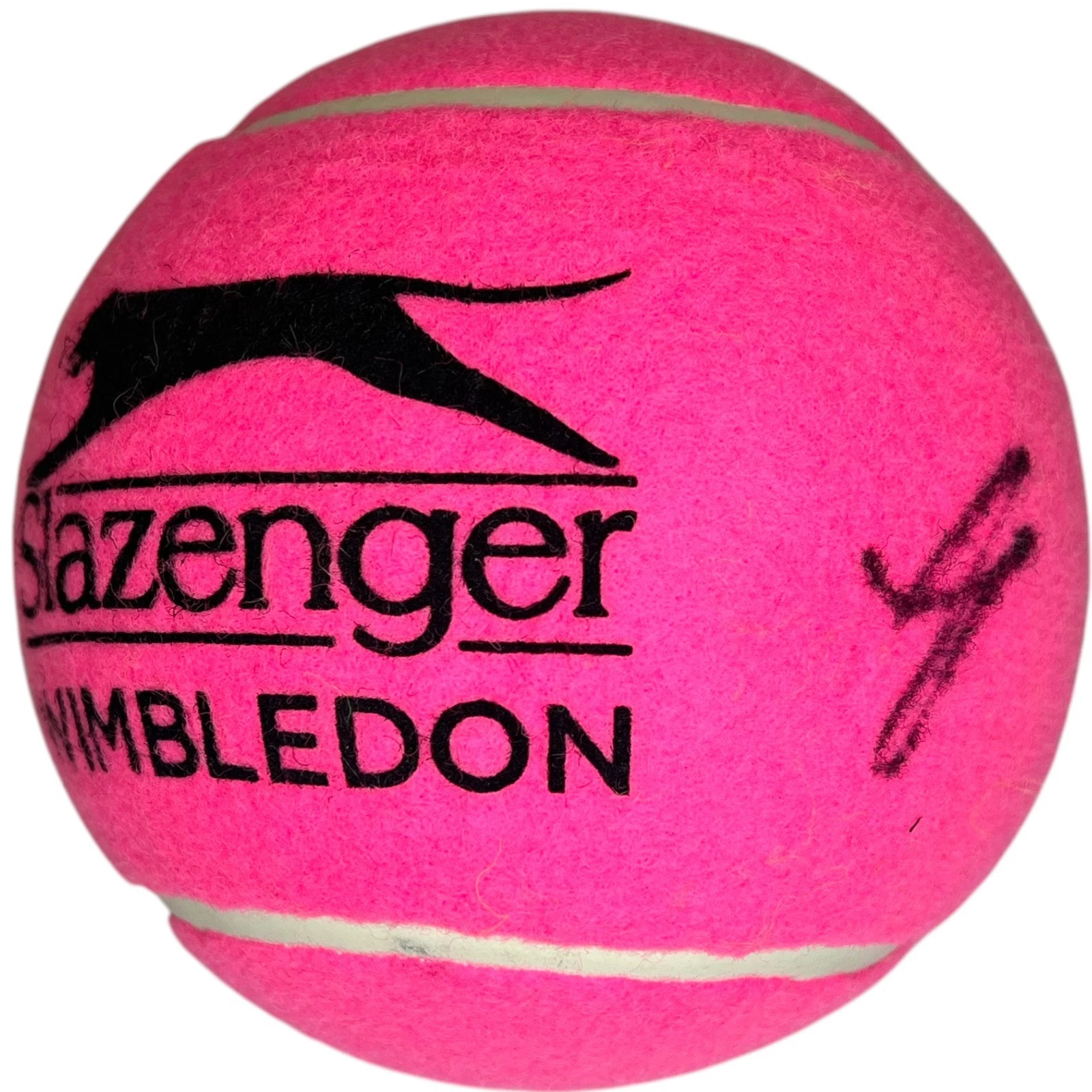 JANNIK SINNER SIGNED WIMBLEDON PINK MIDI JUMBO AUTOGRAPH TENNIS BALL JSA