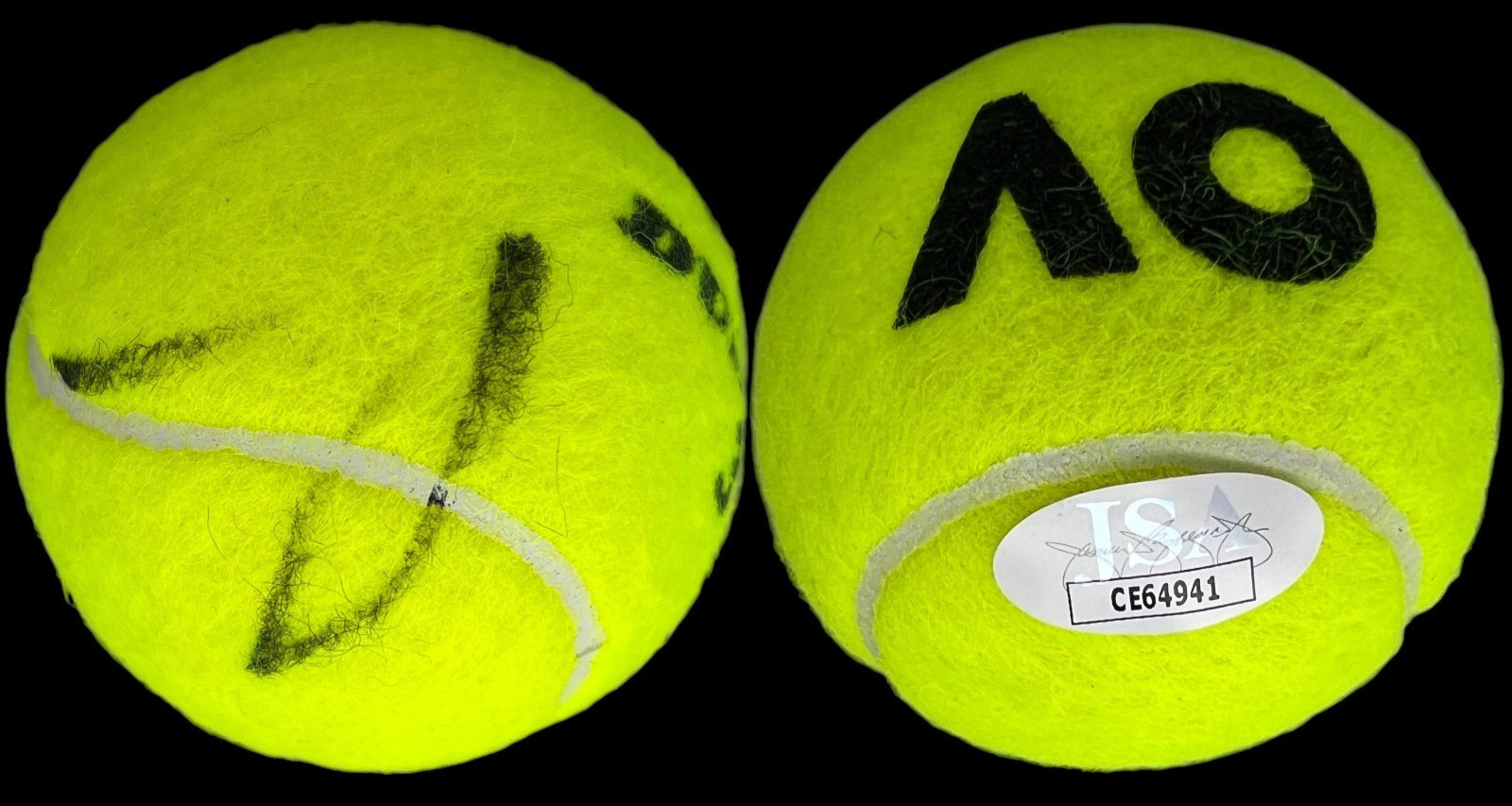 JANNIK SINNER SIGNED AUSTRALIAN OPEN AO TENNIS BALL JSA 2025 FINALS WINNER!