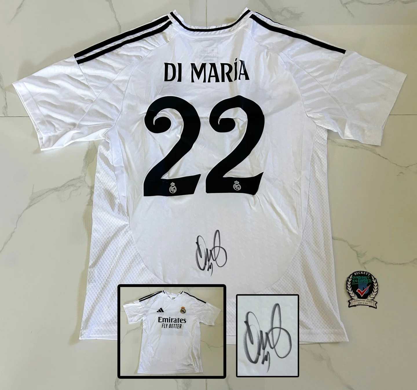 Angel DiMaria Signed Jersey Real Madrid Beckett BAS COA